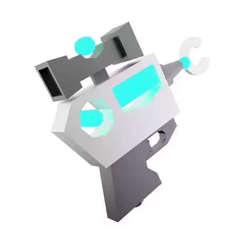 3d Futuristic weapon  Space blaster low poly icon