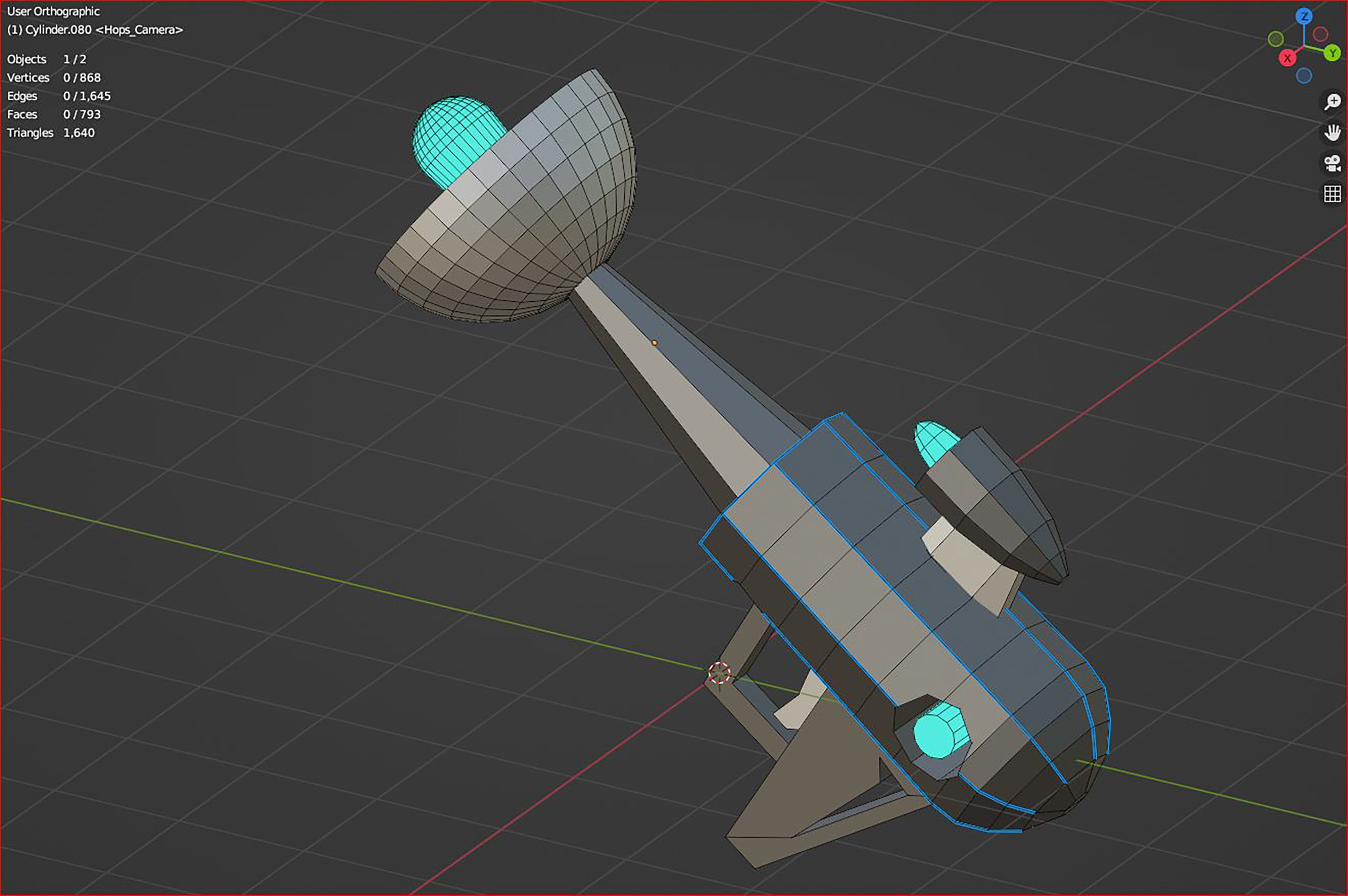 3d science fiction blaster icon 3D model_6