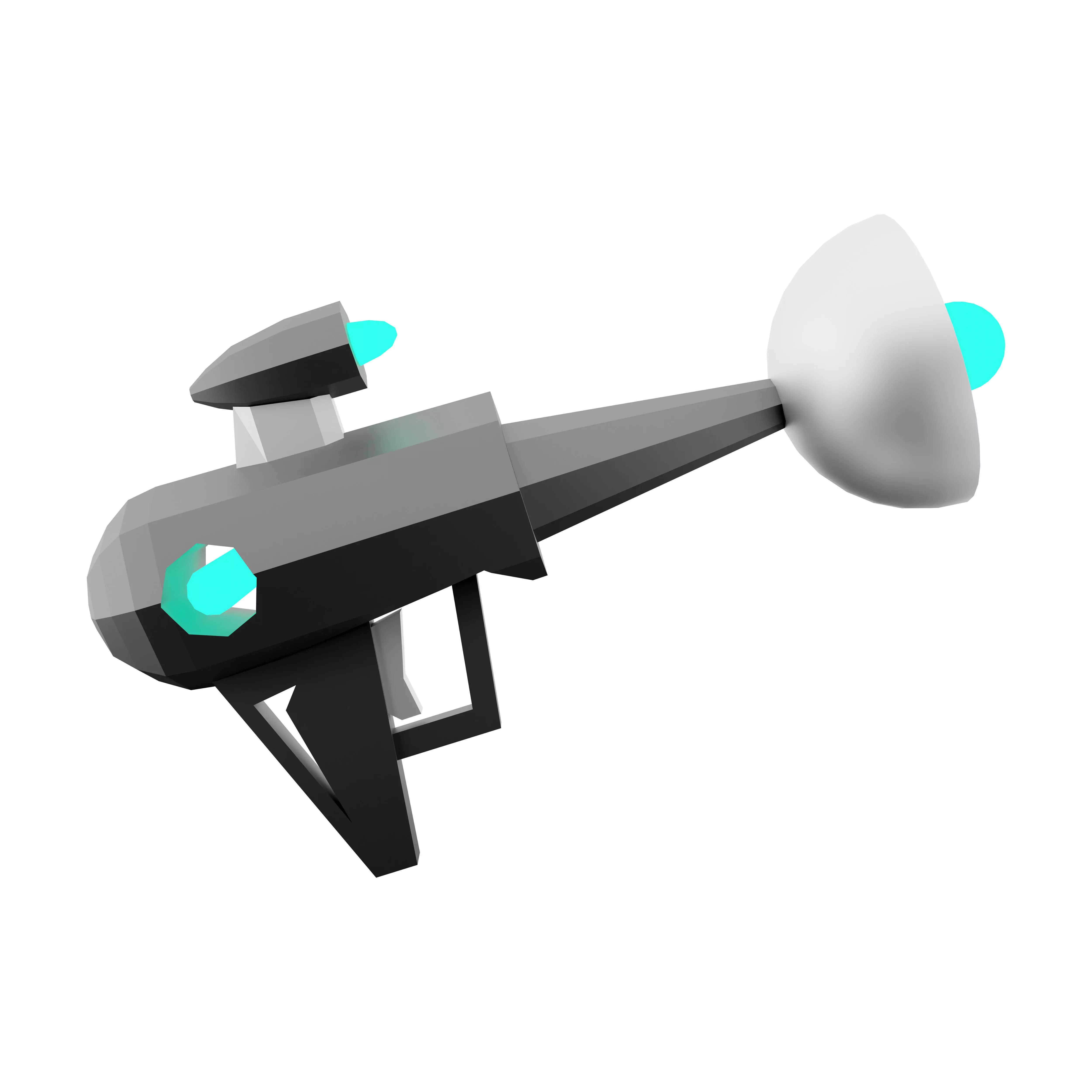 3d science fiction blaster icon 3D model_0