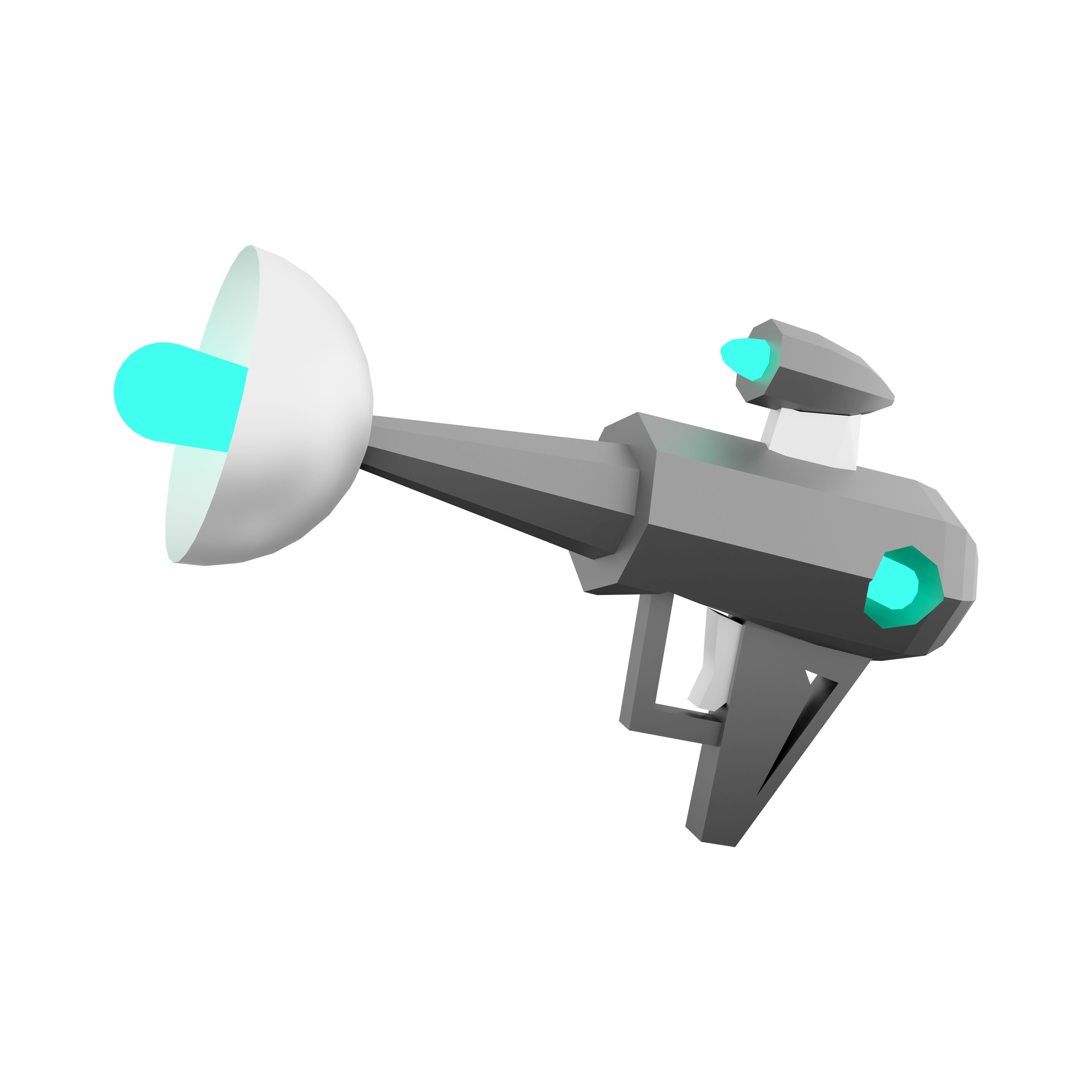 3d science fiction blaster icon 3D model_5