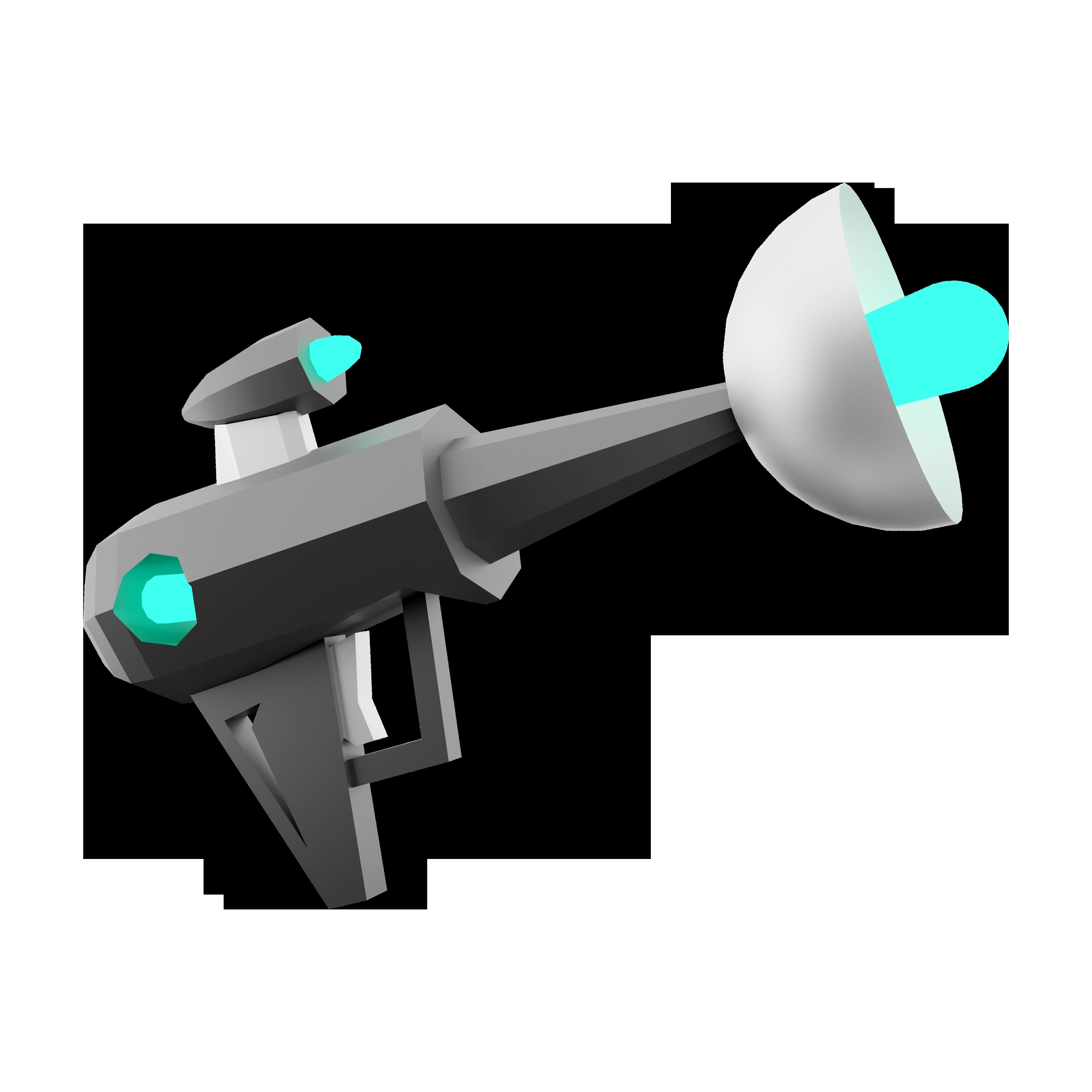 3d science fiction blaster icon 3D model_3