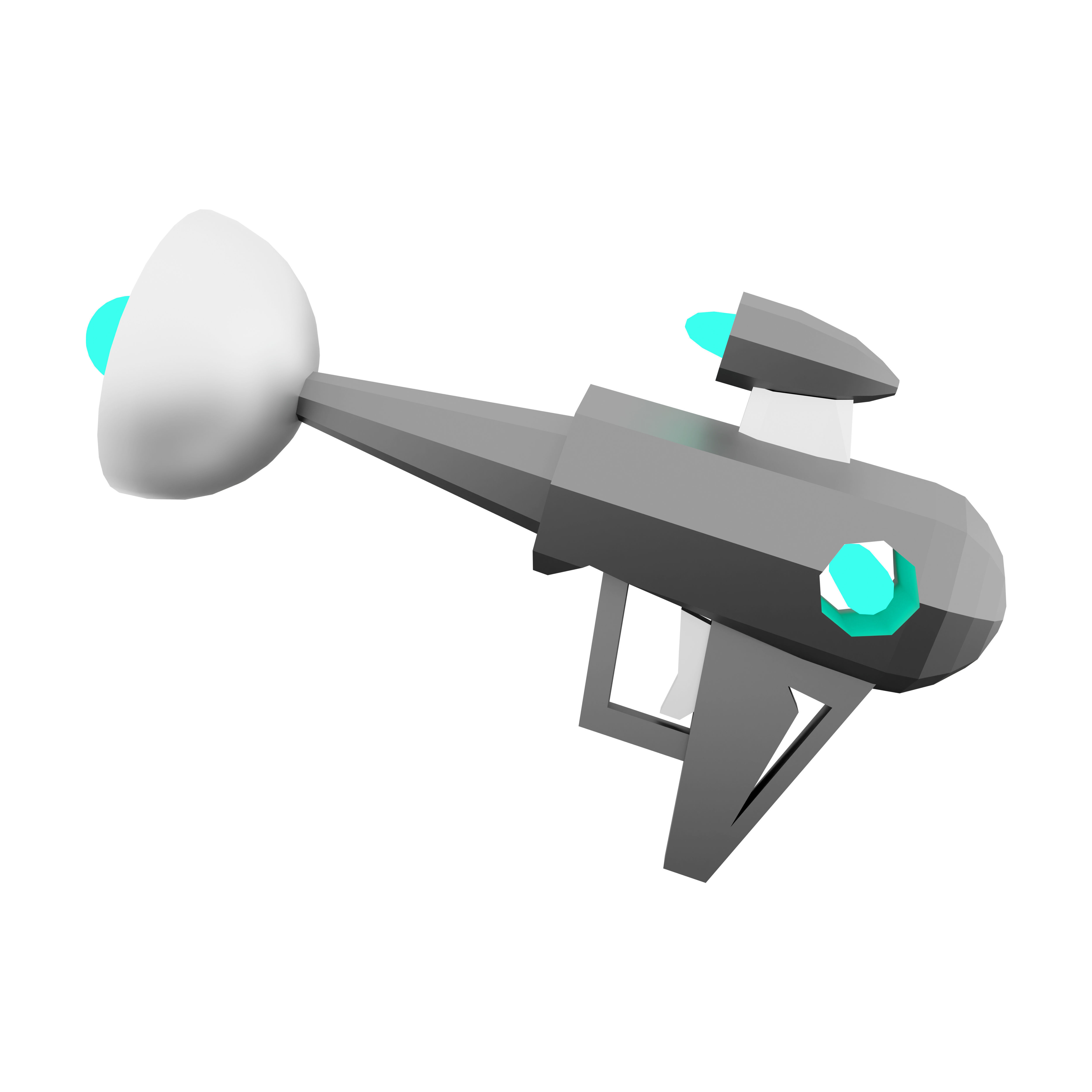 3d science fiction blaster icon 3D model_4