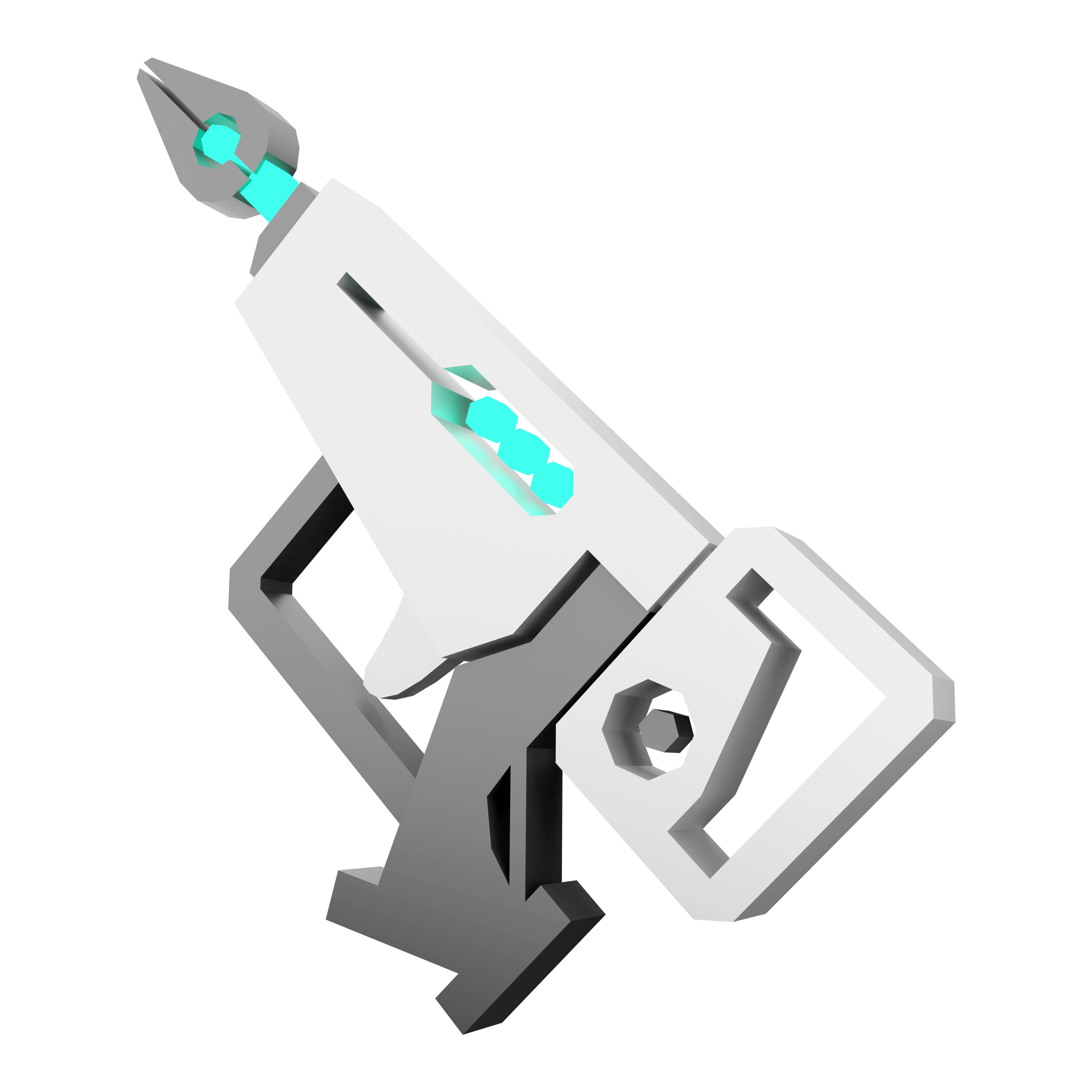 3d cartoon future arm laser and plasma gun icon 3D model_5