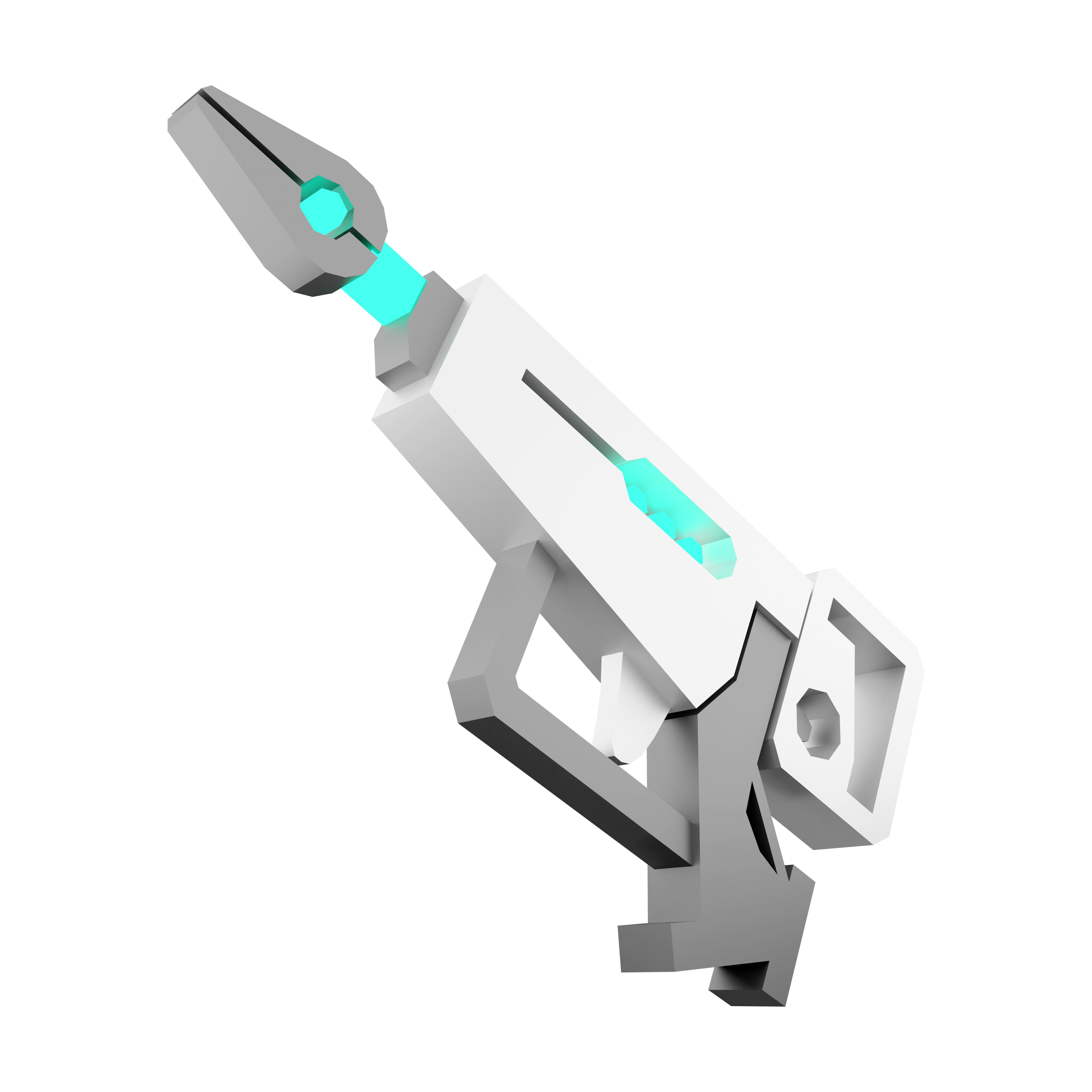 3d cartoon future arm laser and plasma gun icon 3D model_3