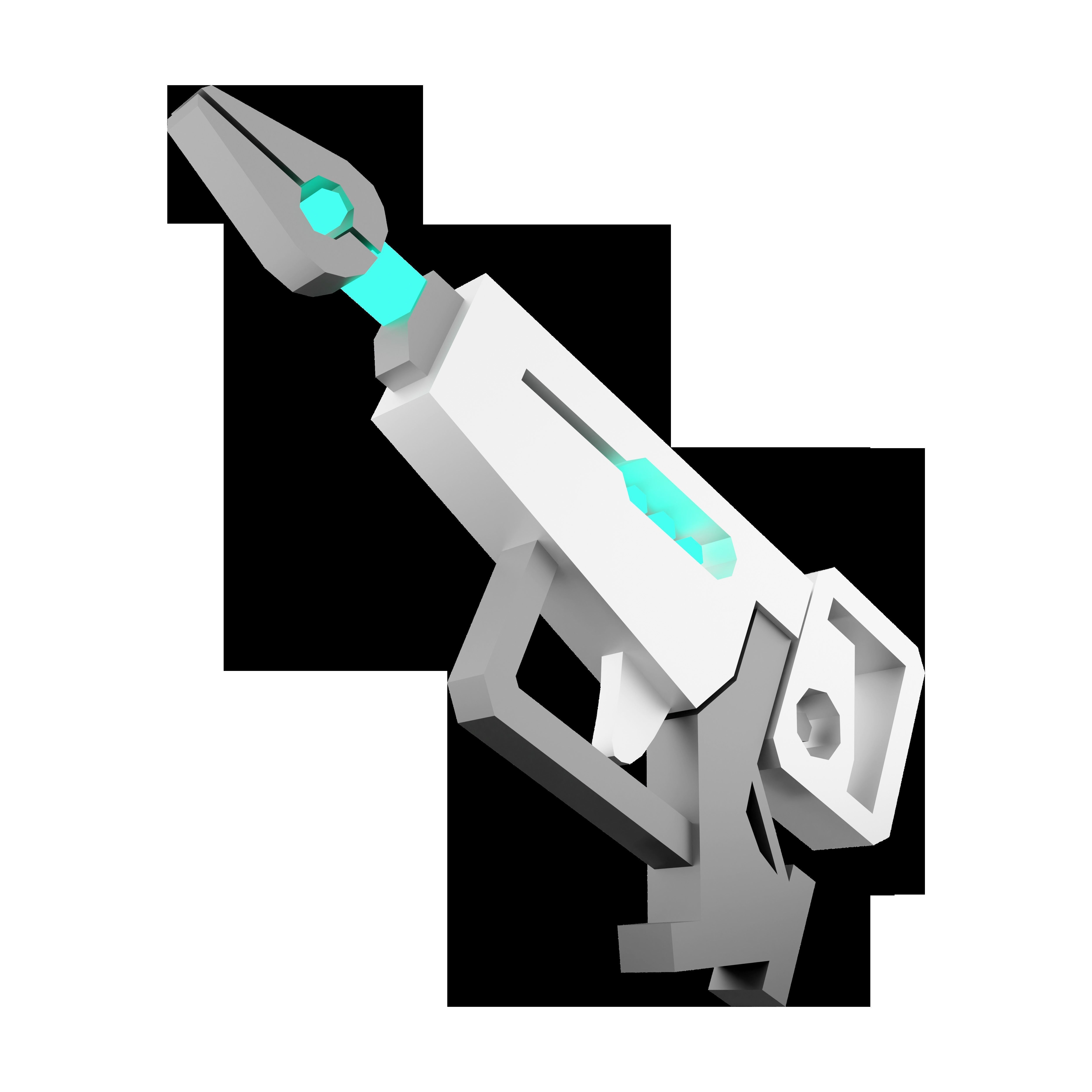 3d cartoon future arm laser and plasma gun icon 3D model_2