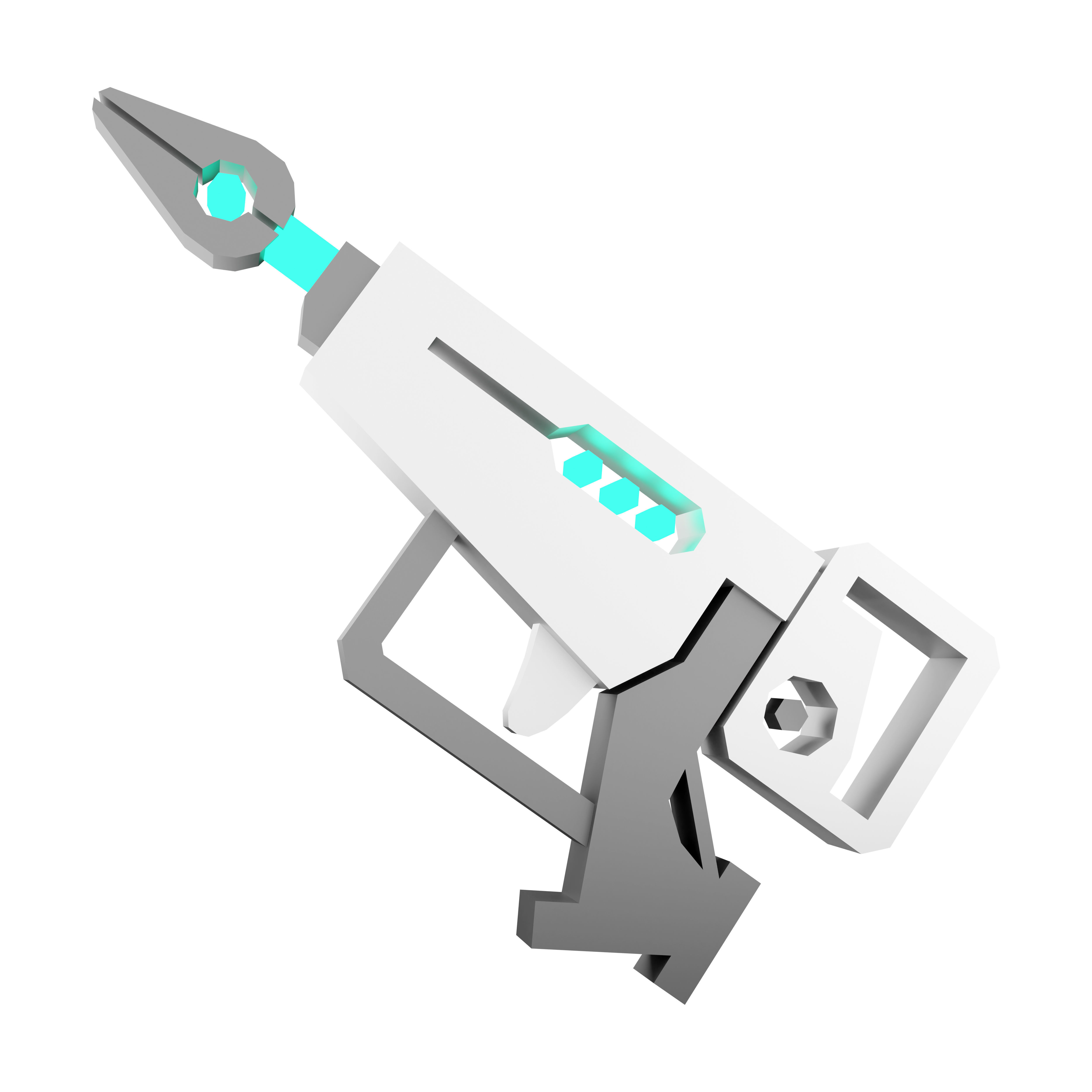 3d cartoon future arm laser and plasma gun icon 3D model_4