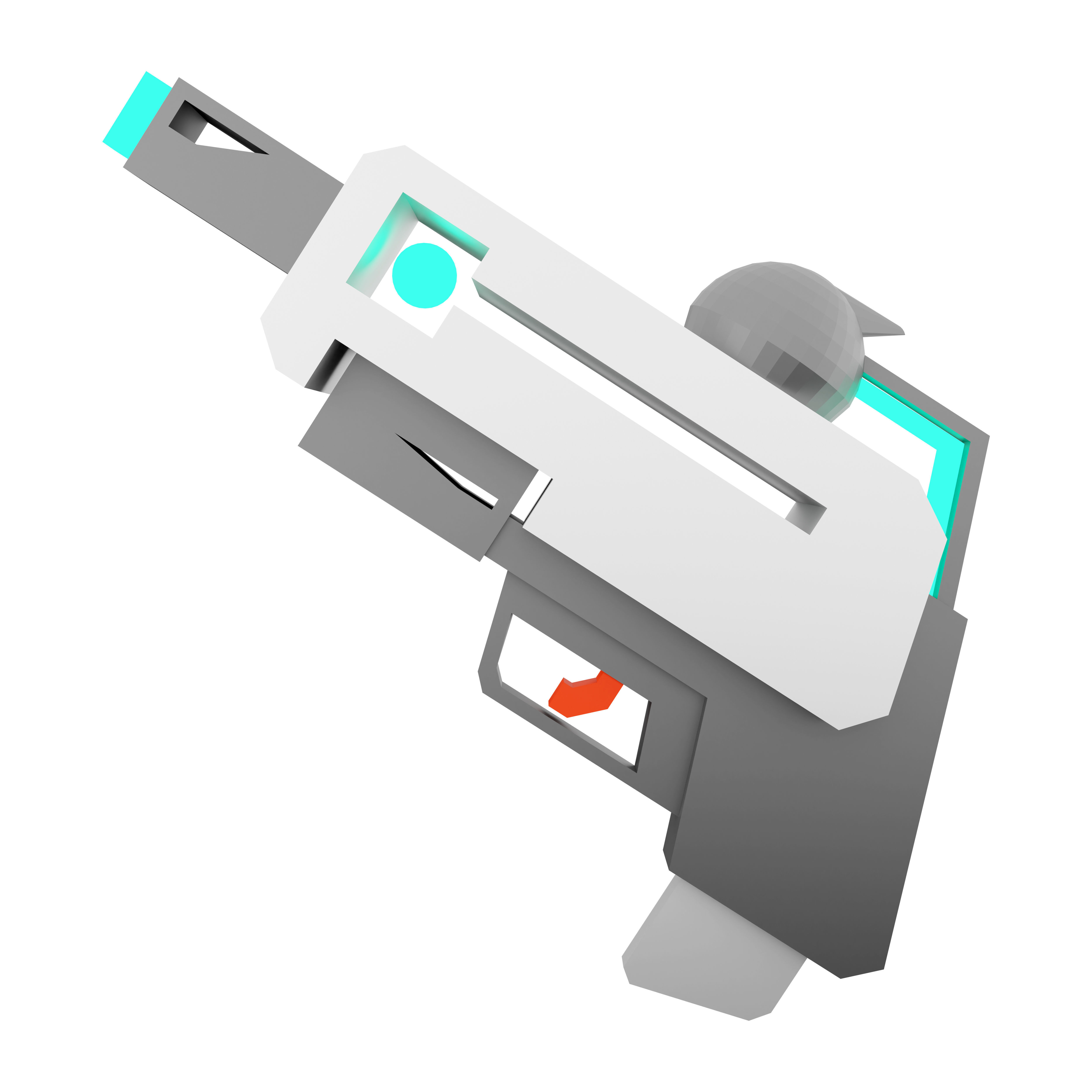 3d laser gun of the future low poly icon 3D model_3