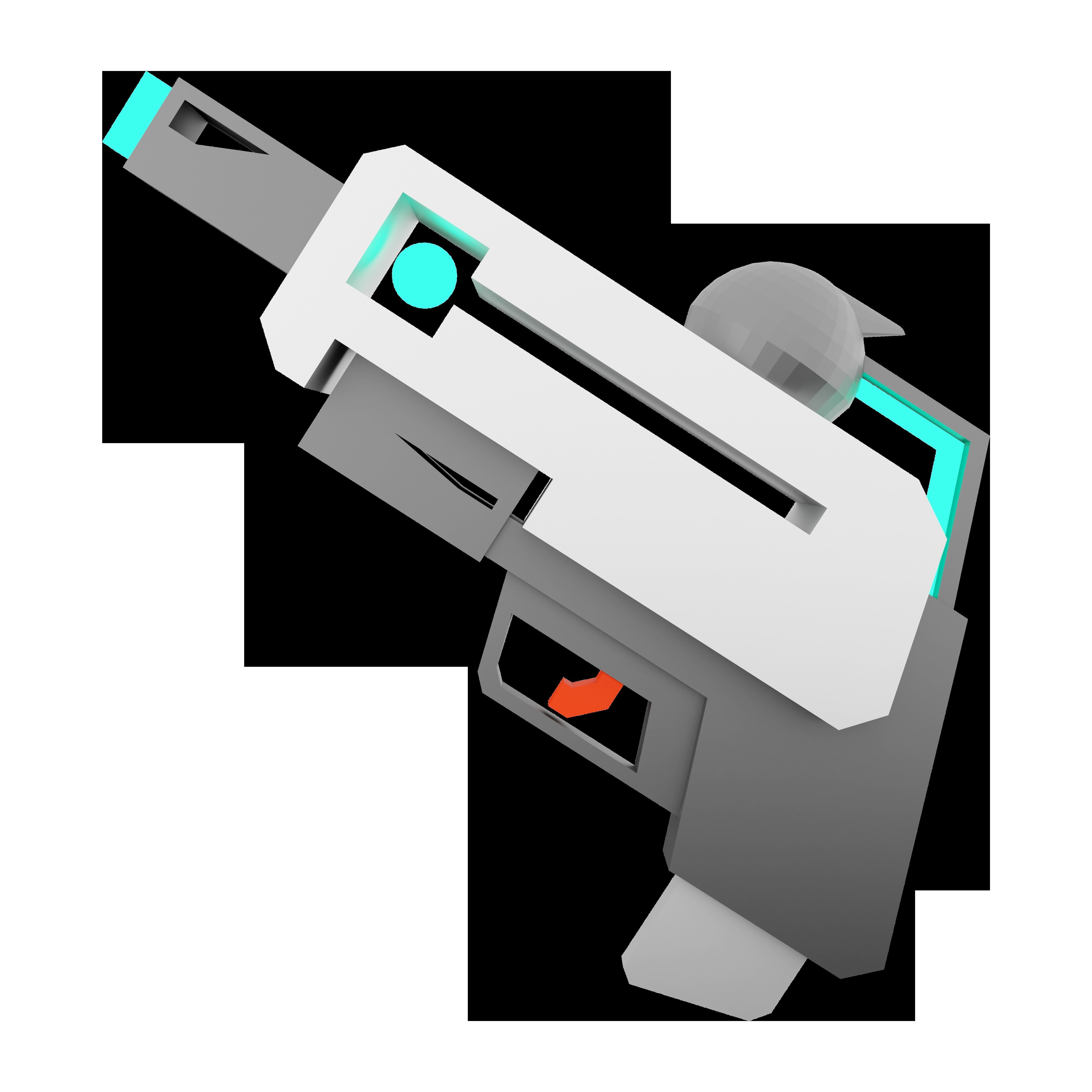 3d laser gun of the future low poly icon 3D model_4
