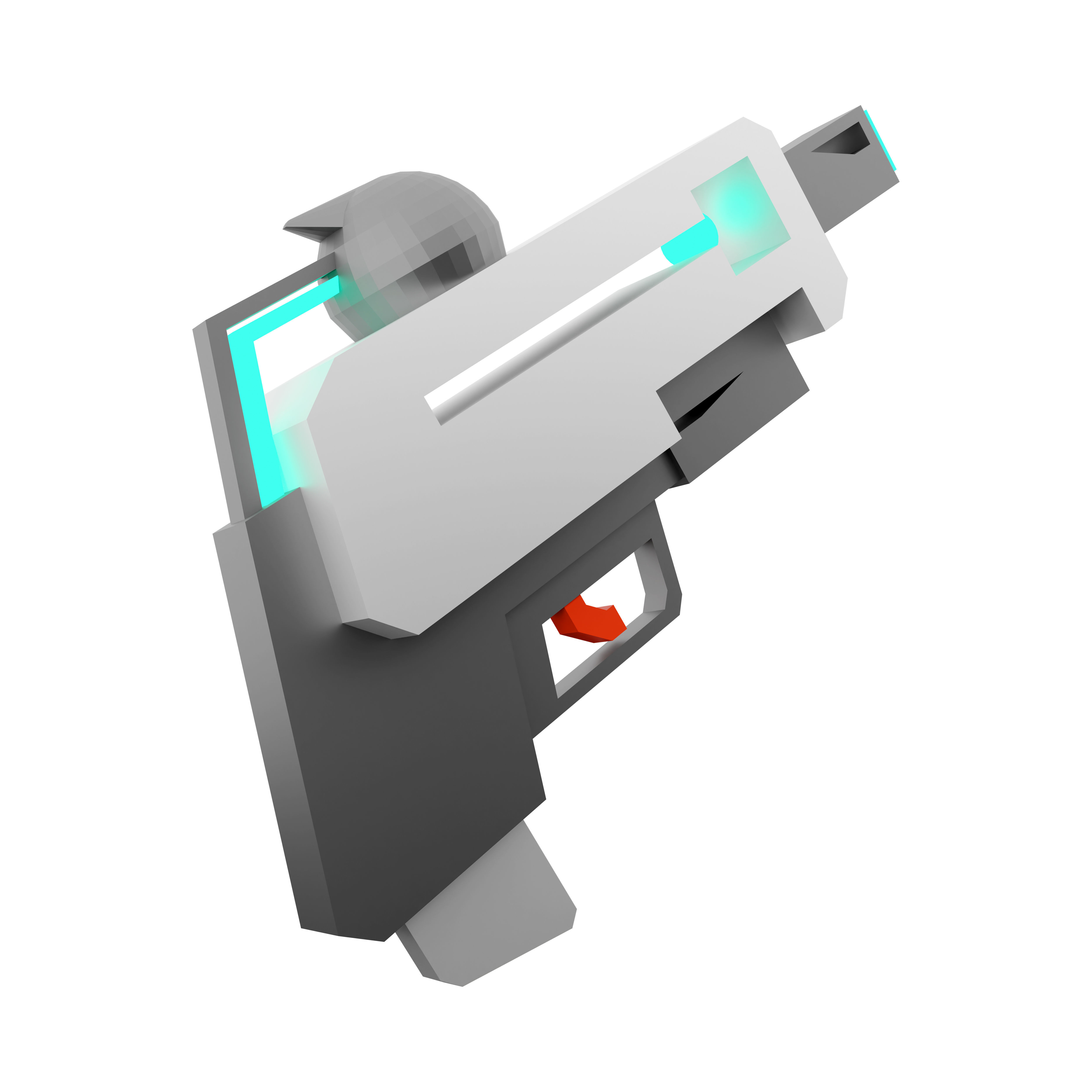 3d laser gun of the future low poly icon 3D model_2