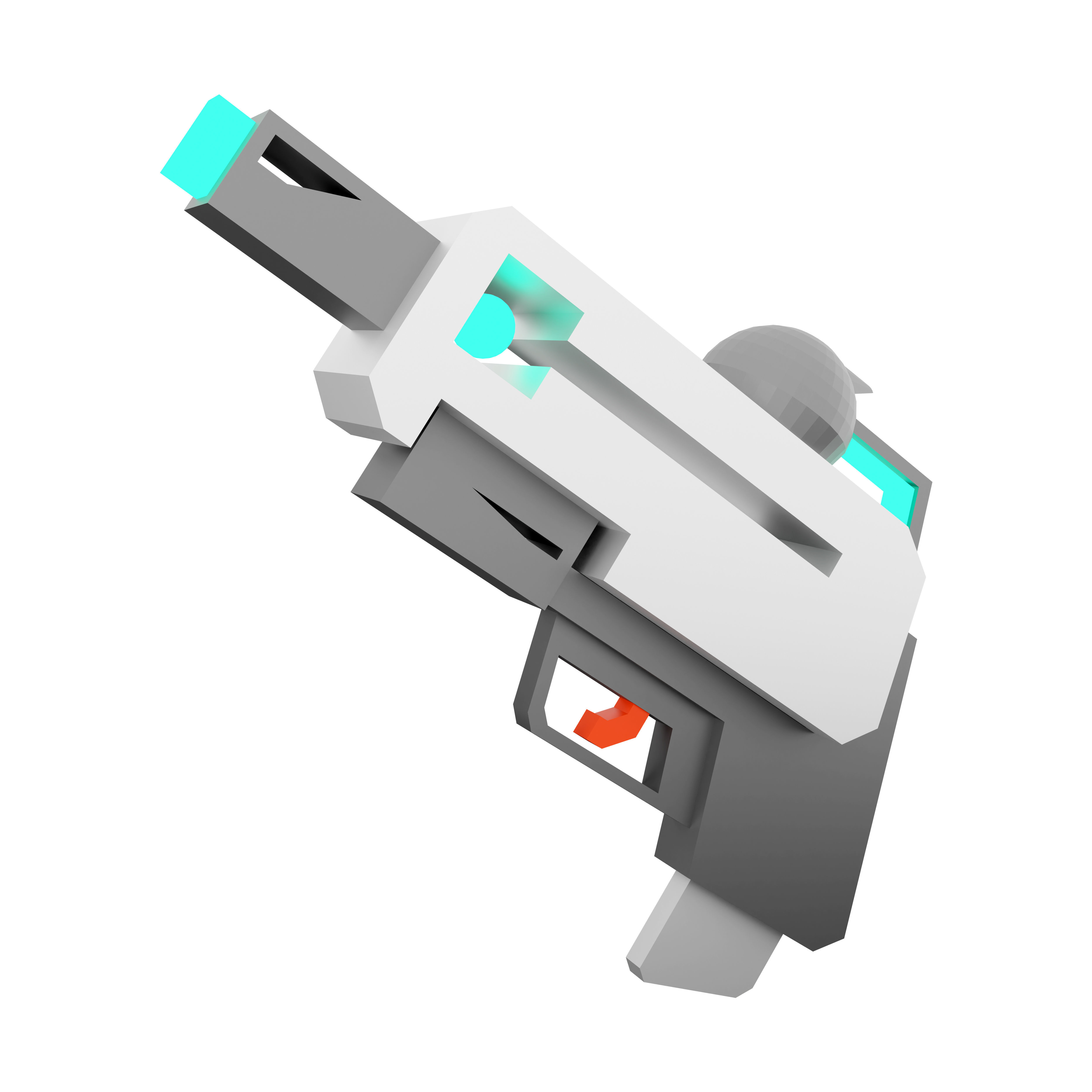 3d laser gun of the future low poly icon 3D model_5