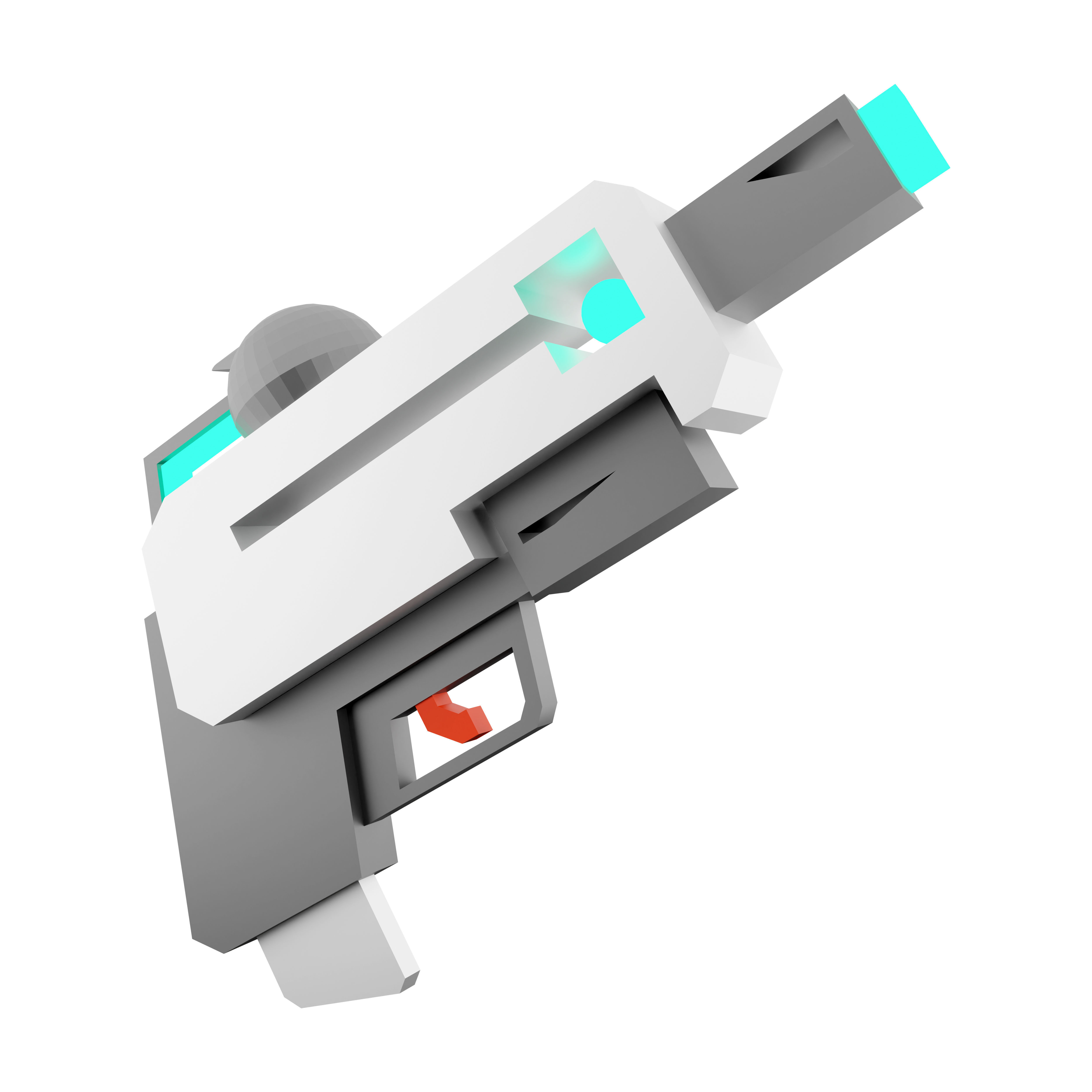 3d laser gun of the future low poly icon 3D model_1