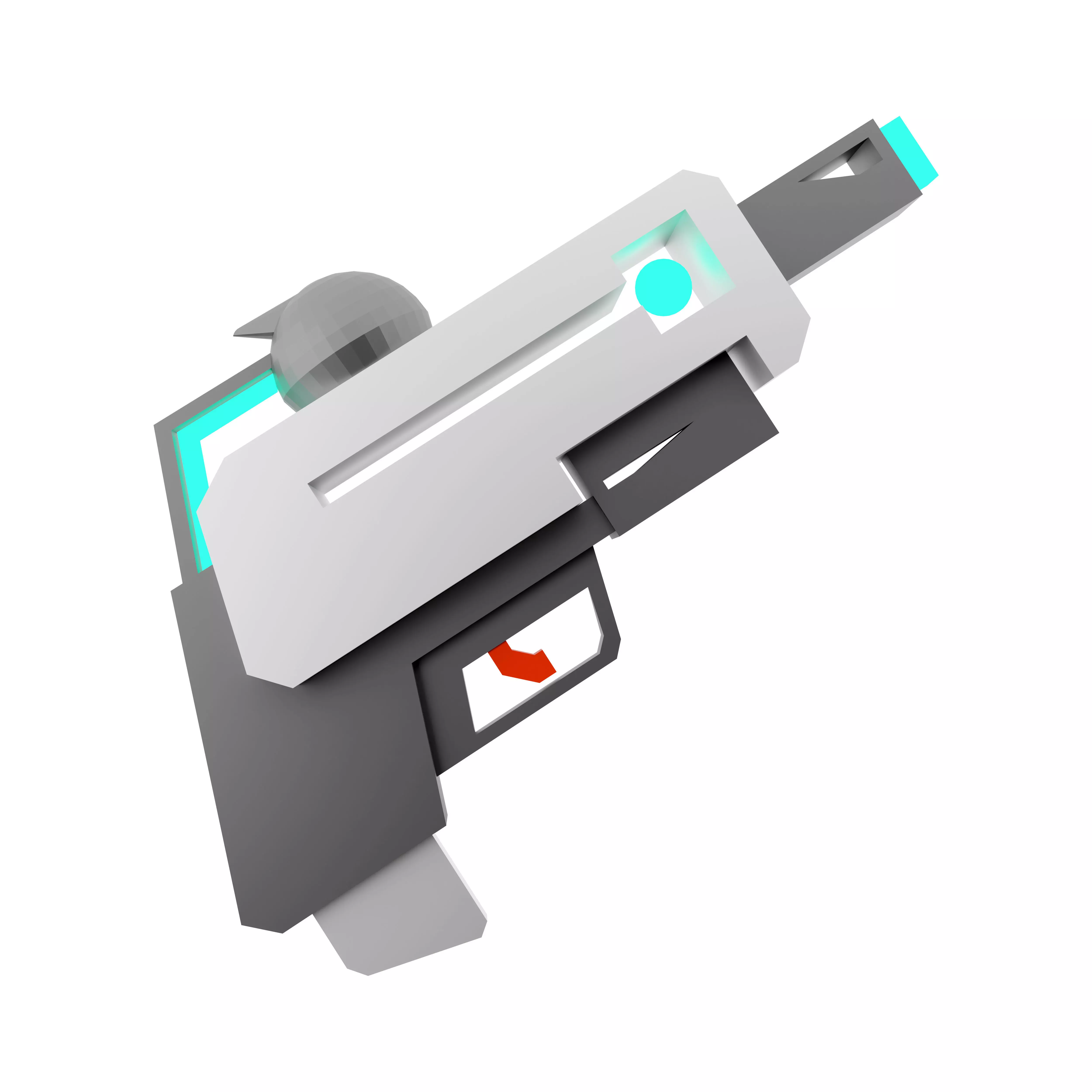 3d laser gun of the future low poly icon 3D model_0