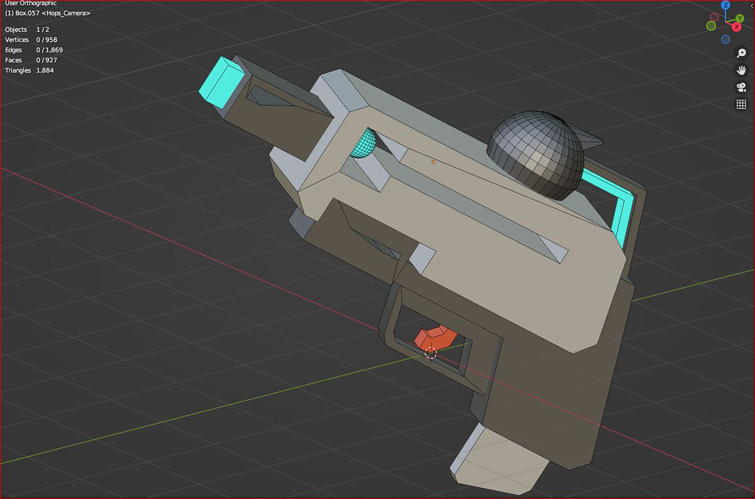 3d laser gun of the future low poly icon 3D model_6