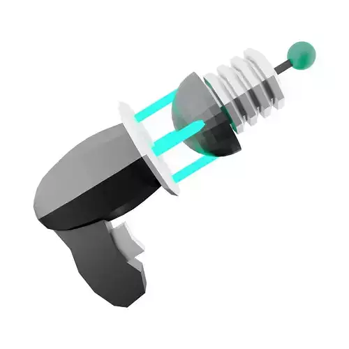 3d Futuristic Sci-Fi Assault Pistol low-poly icon