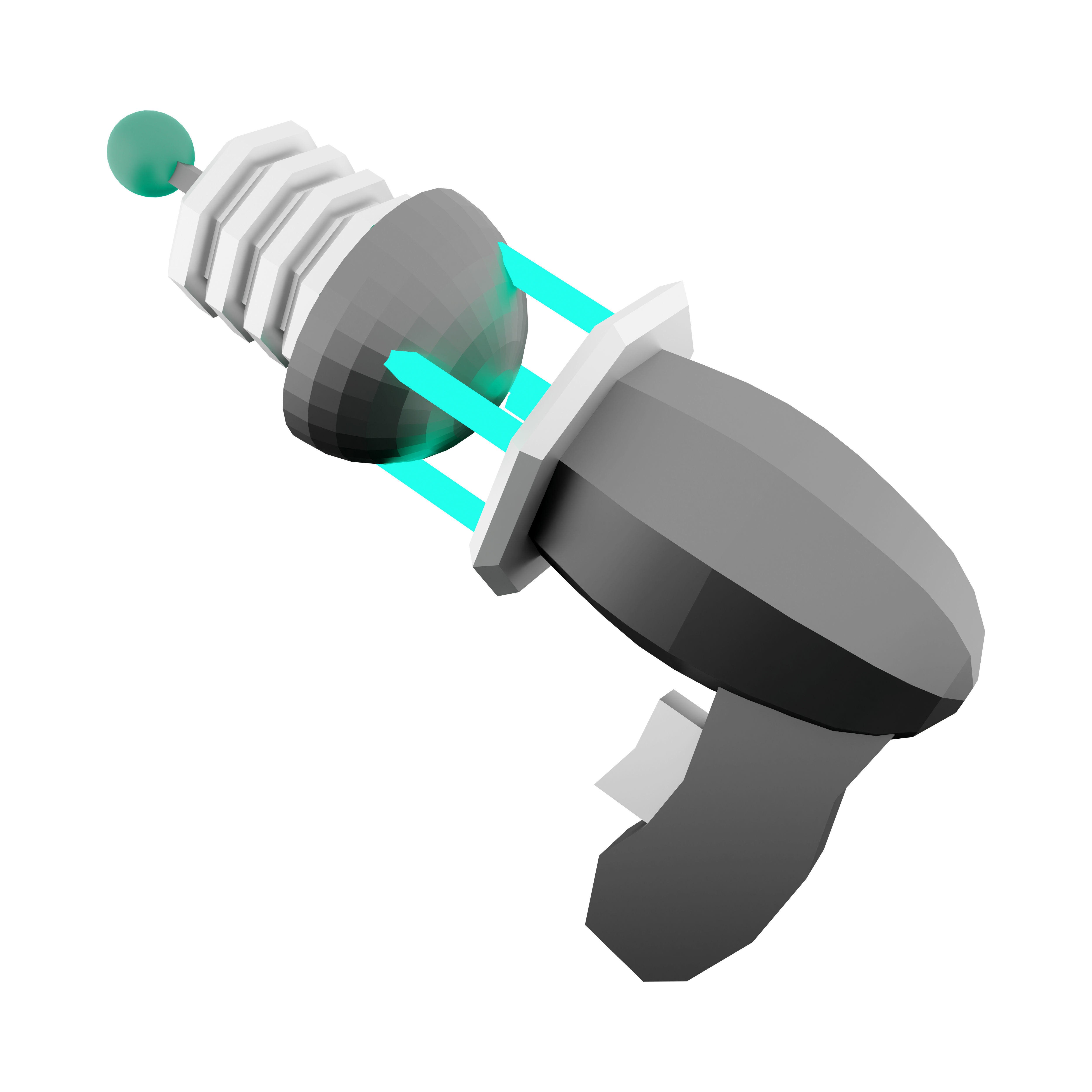 3d Futuristic Sci-Fi Assault Pistol low-poly icon 3D model_1