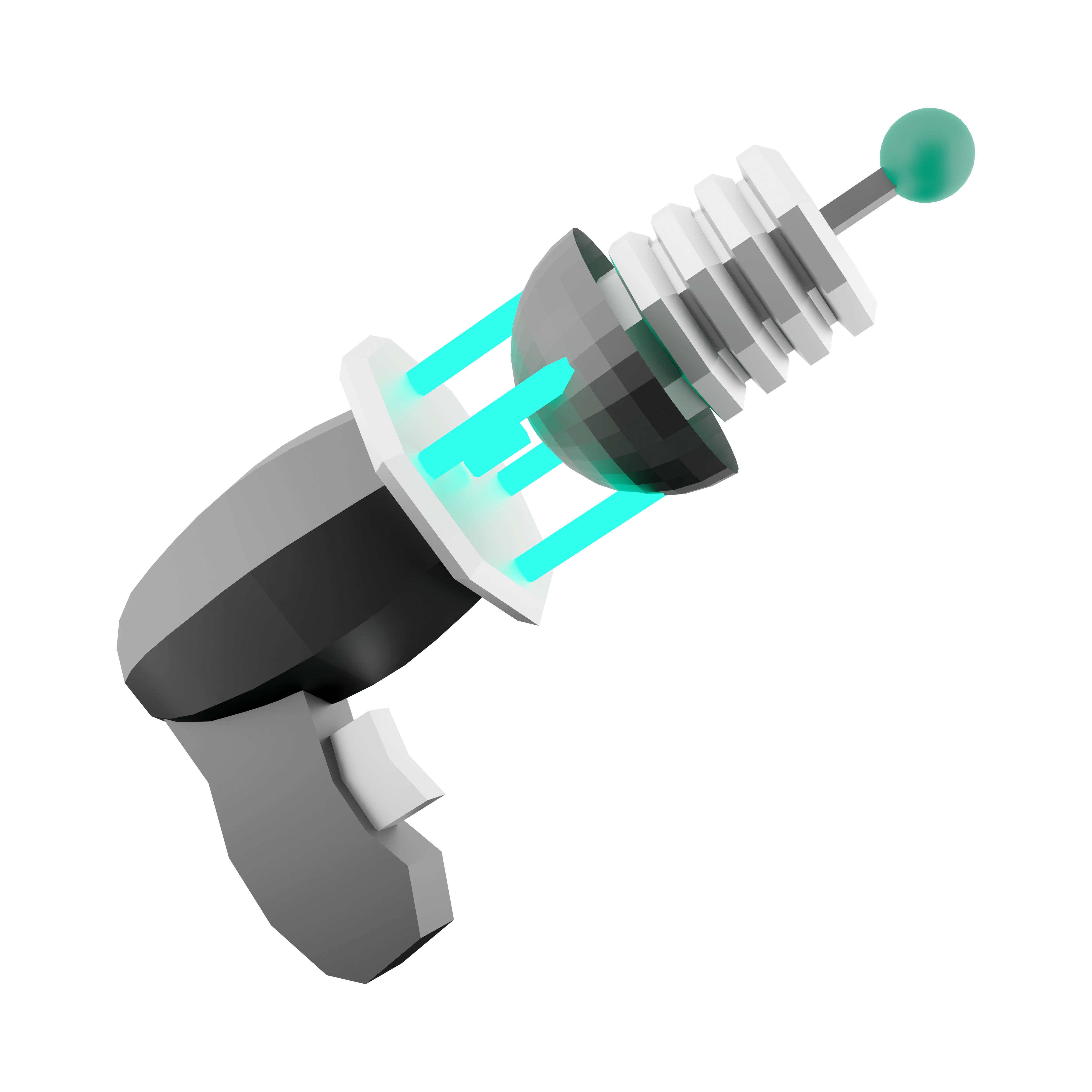 3d Futuristic Sci-Fi Assault Pistol low-poly icon 3D model_2