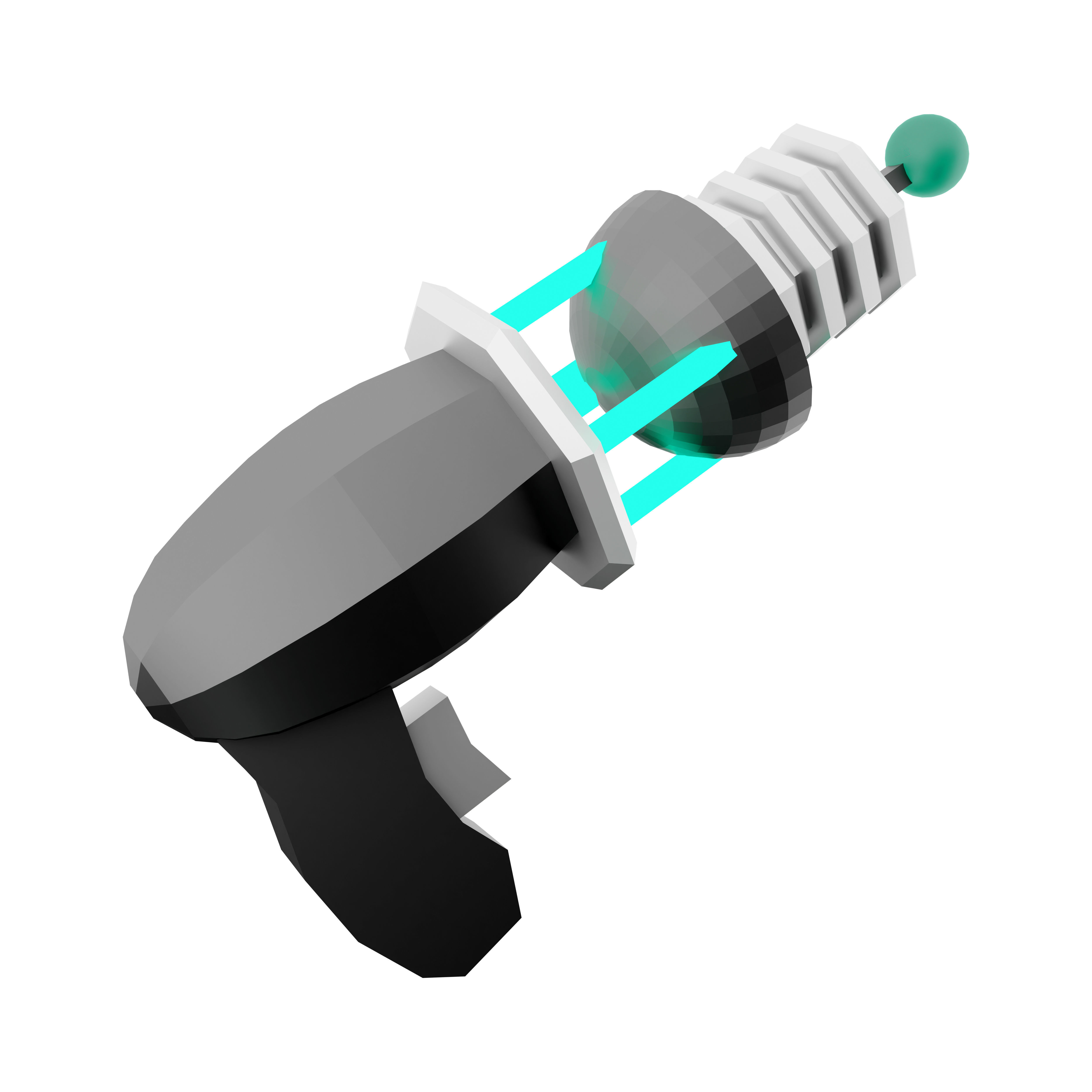 3d Futuristic Sci-Fi Assault Pistol low-poly icon 3D model_5