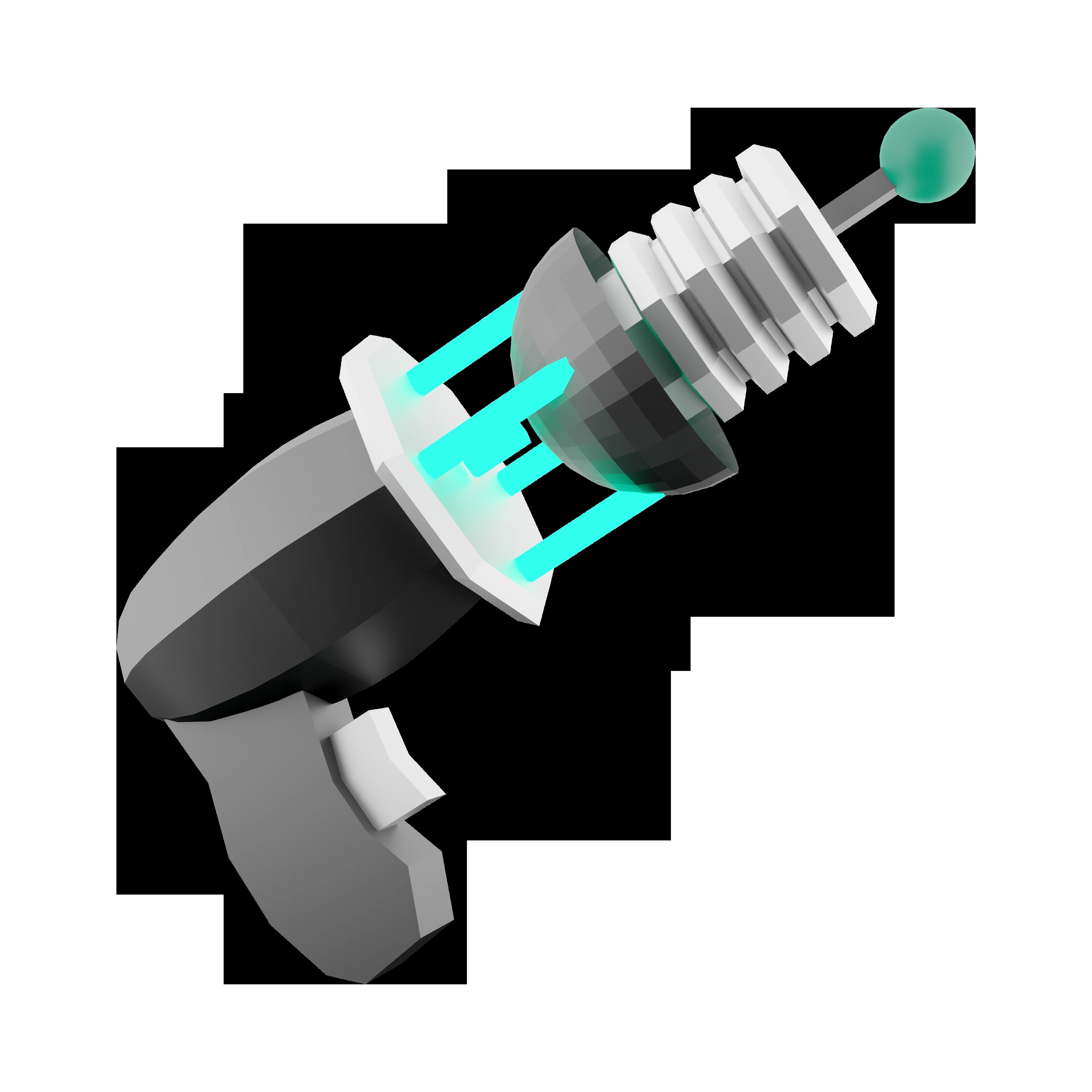 3d Futuristic Sci-Fi Assault Pistol low-poly icon 3D model_3