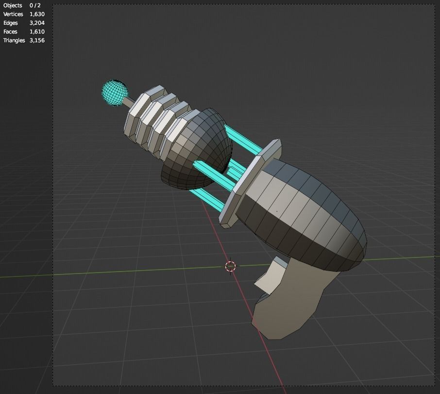 3d Futuristic Sci-Fi Assault Pistol low-poly icon 3D model_6