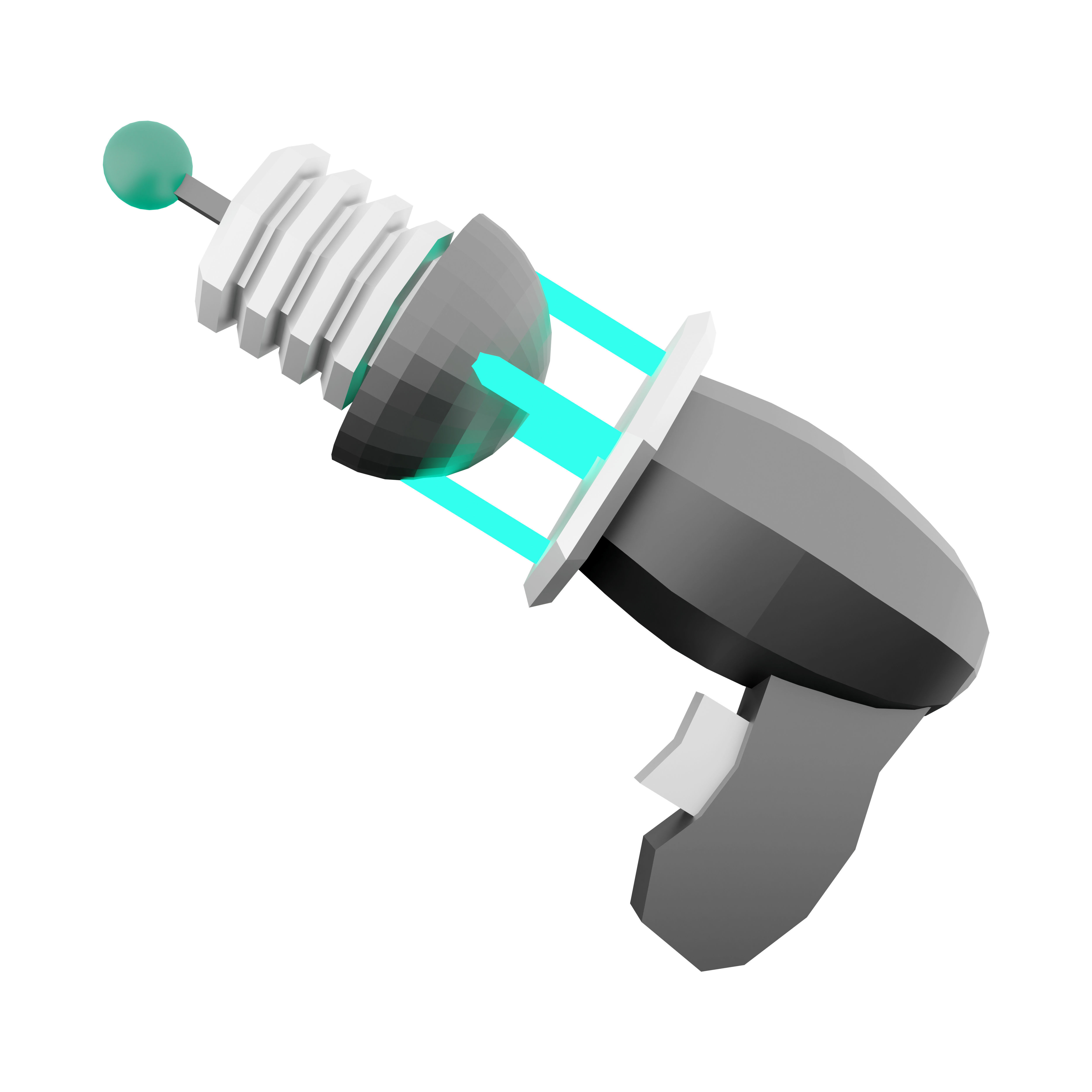 3d Futuristic Sci-Fi Assault Pistol low-poly icon 3D model_4