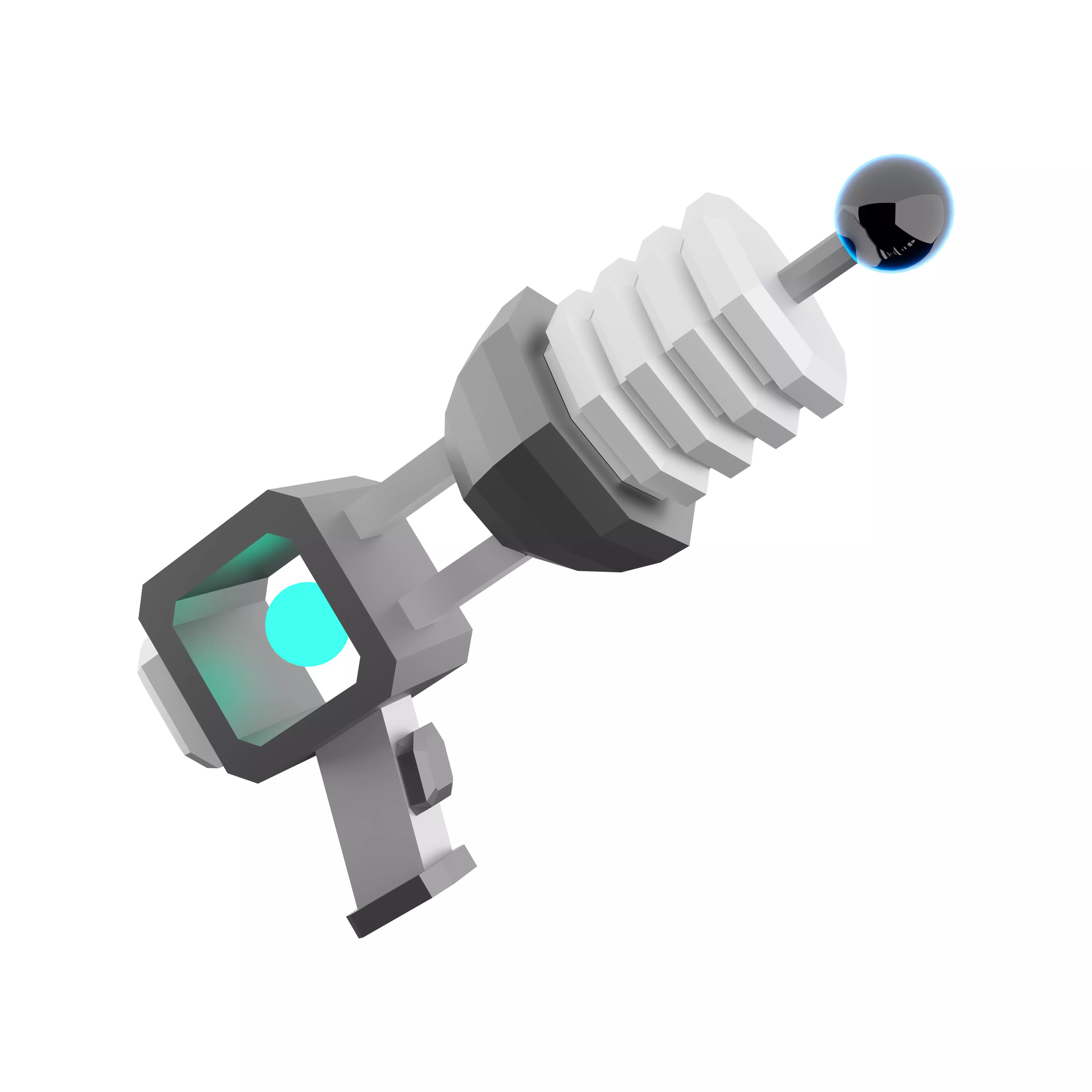 3d game pistol low poly icon 3D model_0