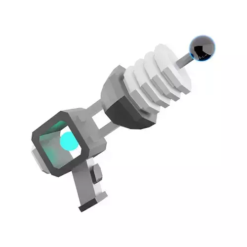 3d game pistol low poly icon