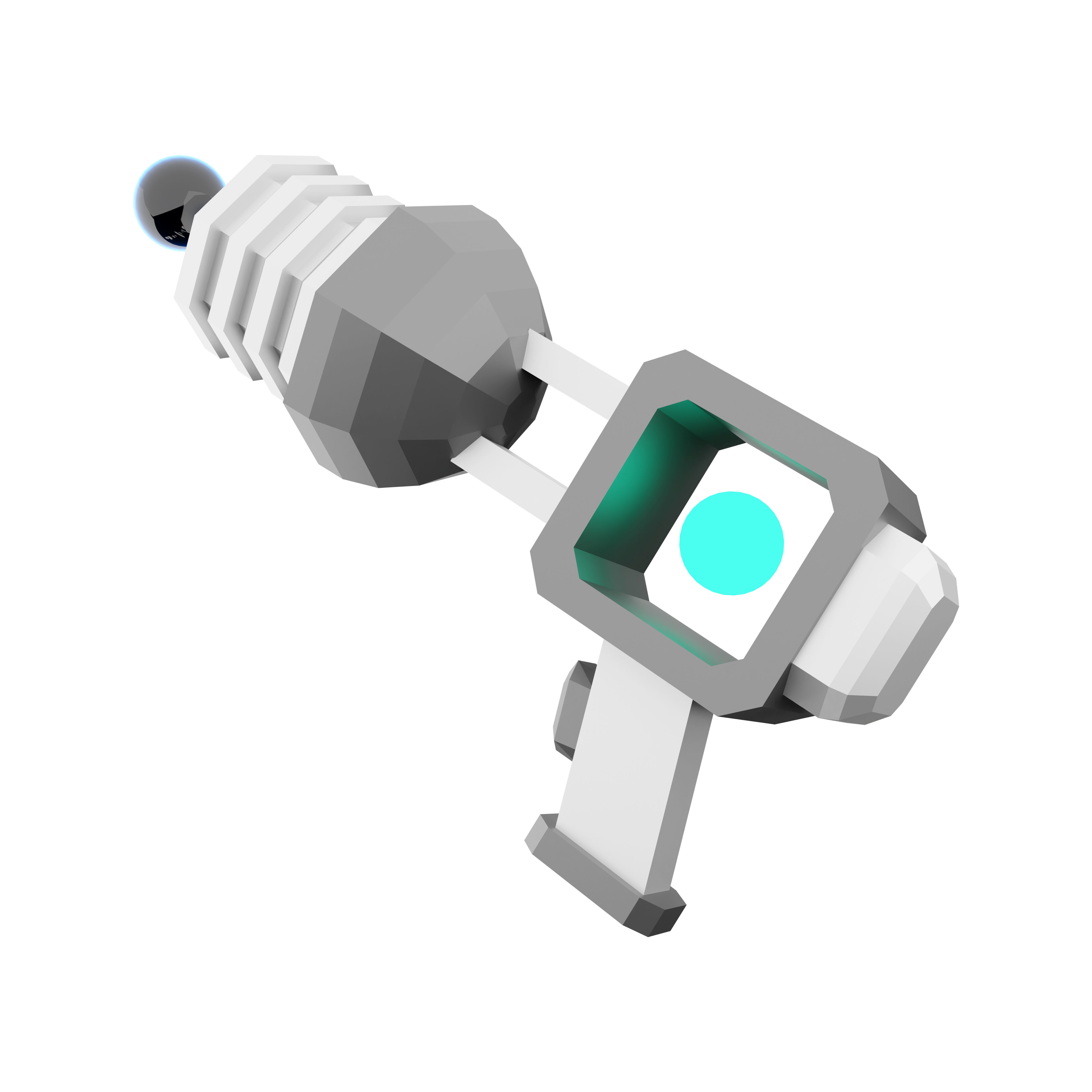 3d game pistol low poly icon 3D model_3