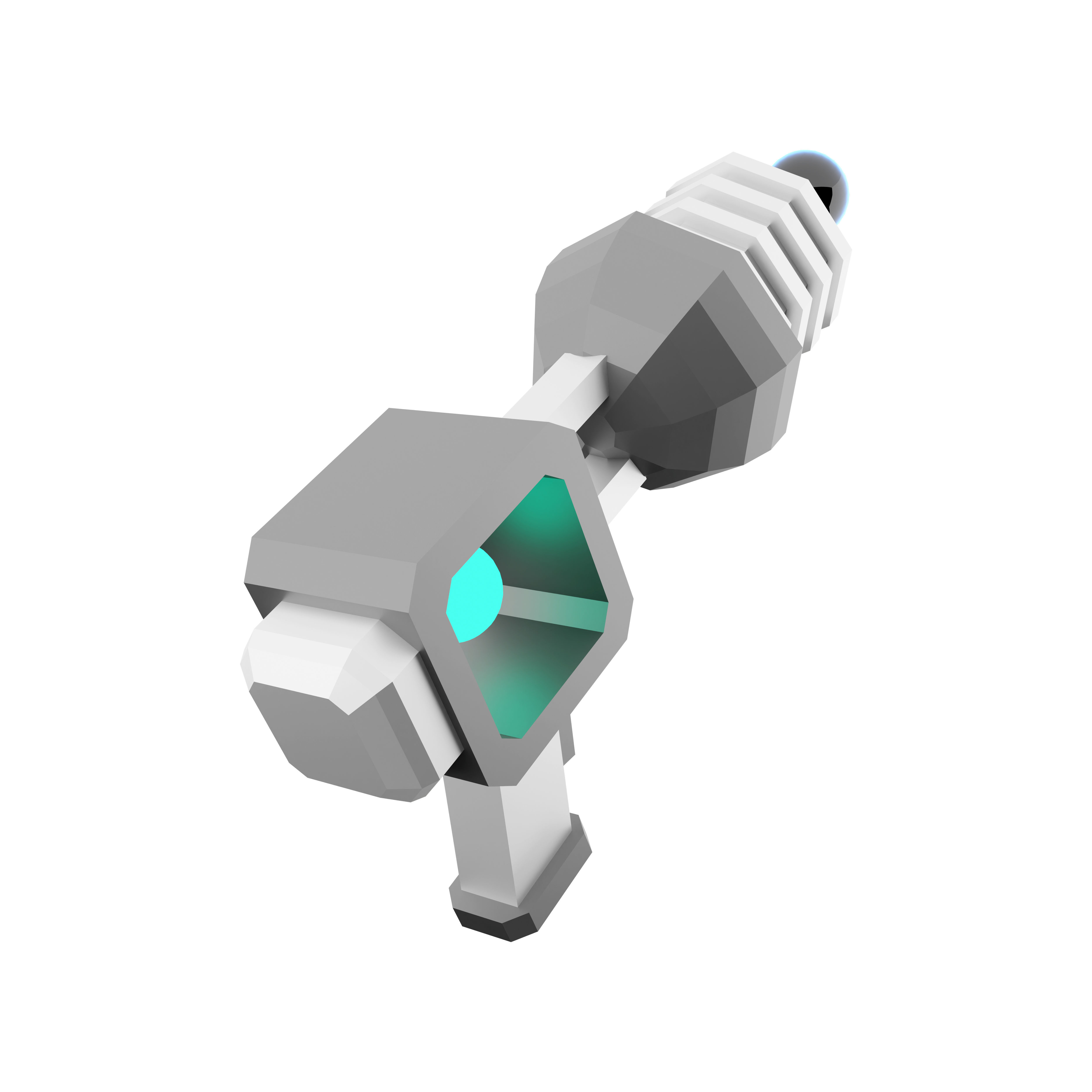 3d game pistol low poly icon 3D model_2