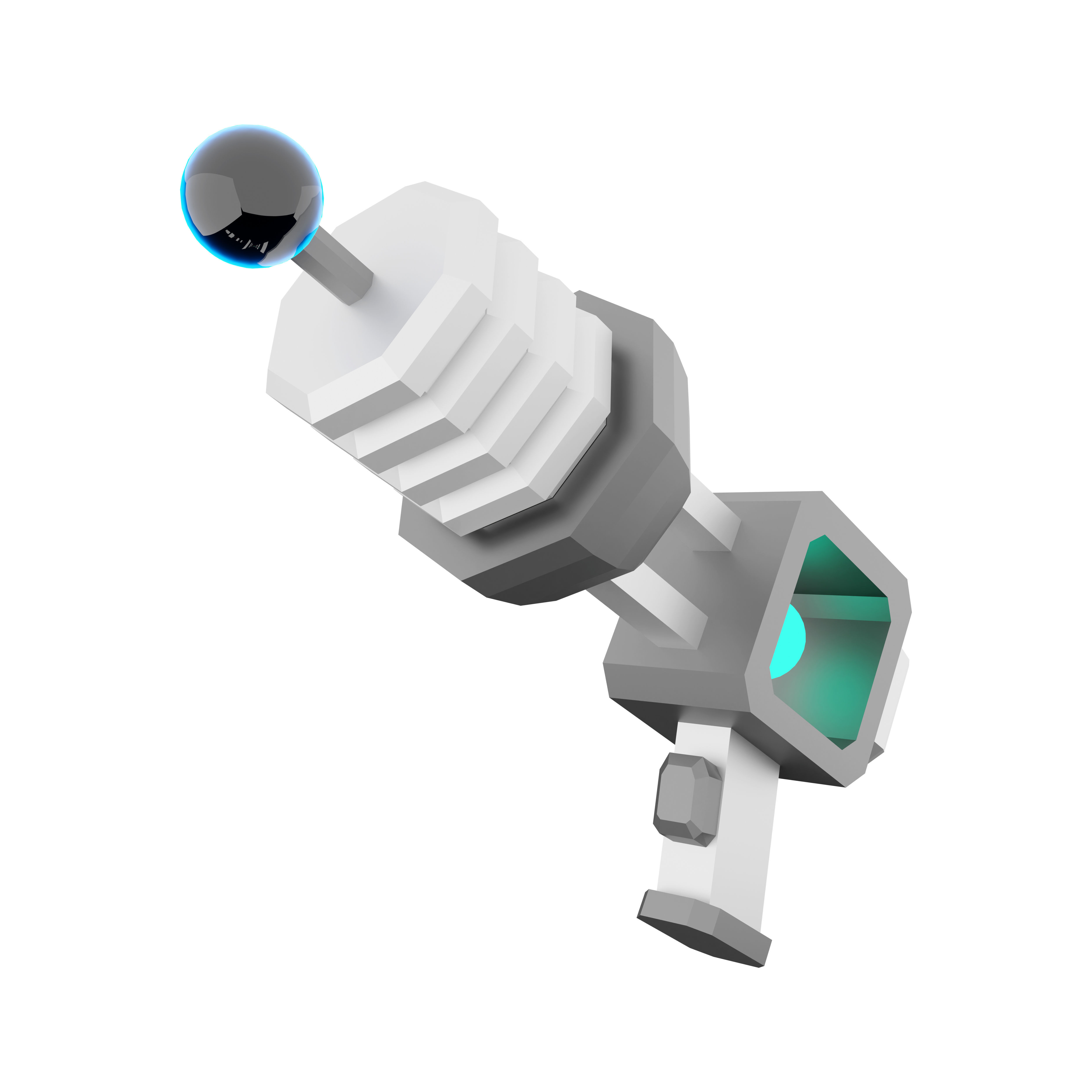 3d game pistol low poly icon 3D model_1