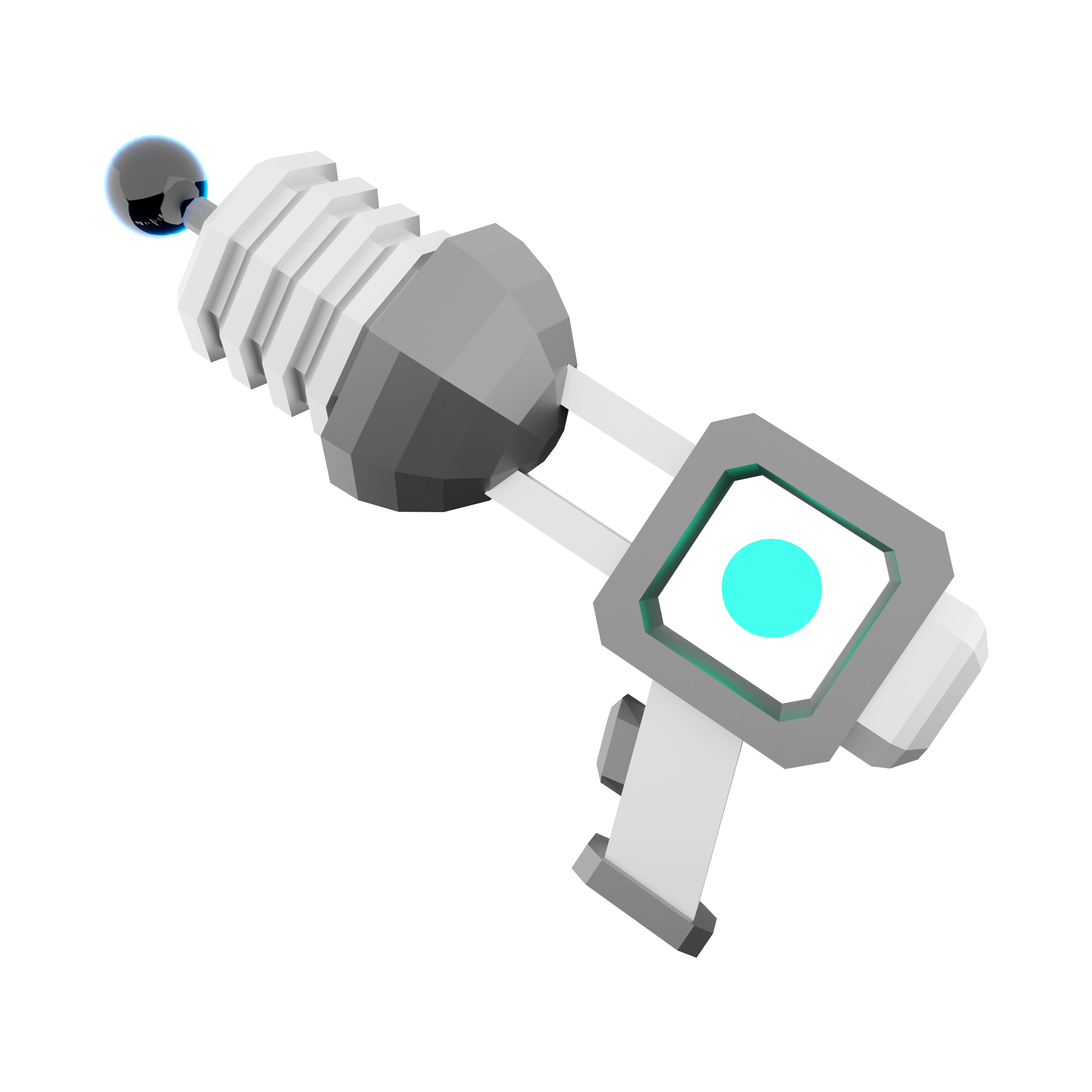 3d game pistol low poly icon 3D model_4