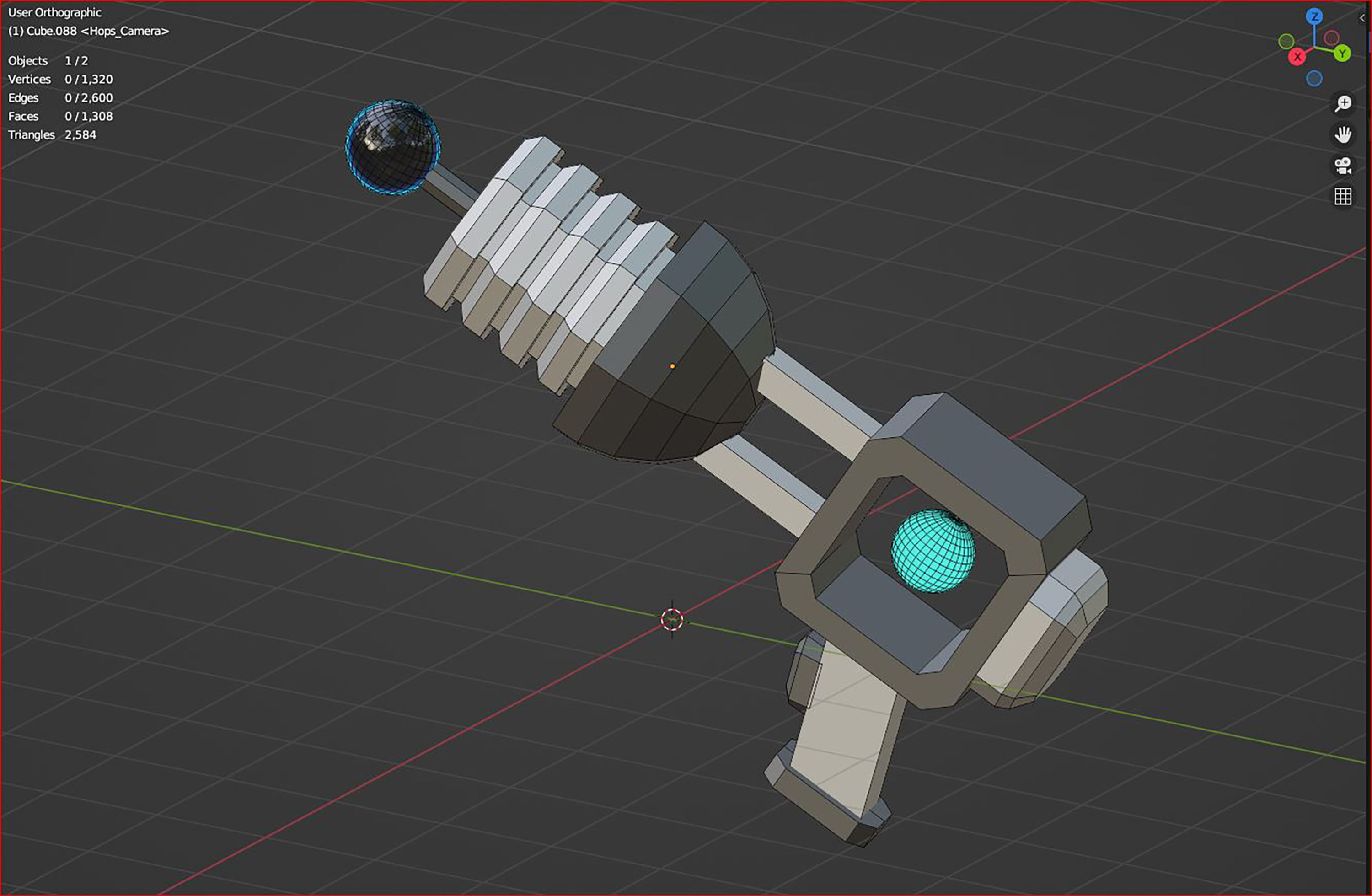 3d game pistol low poly icon 3D model_6