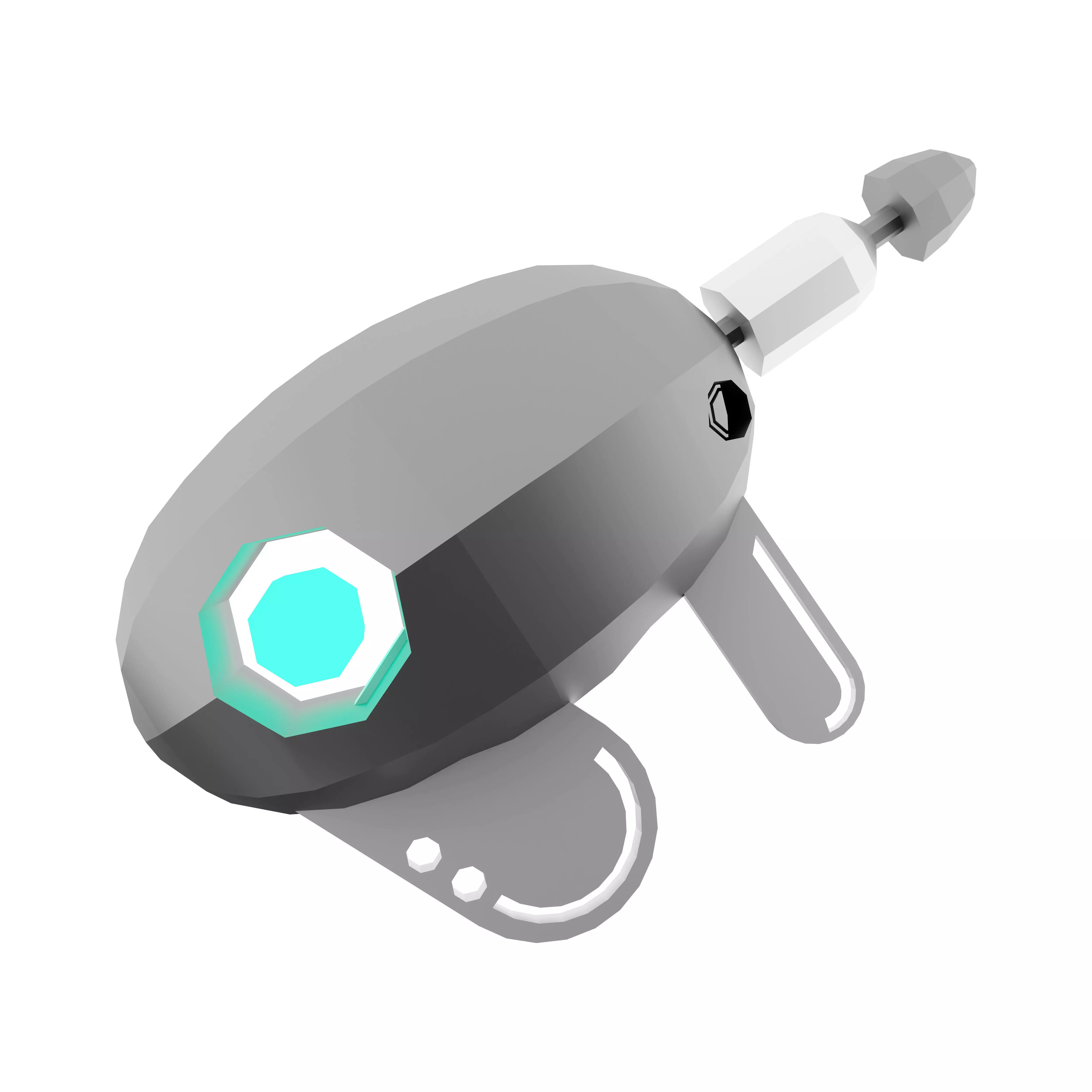 3d ray gun low poly icon 3D model_0