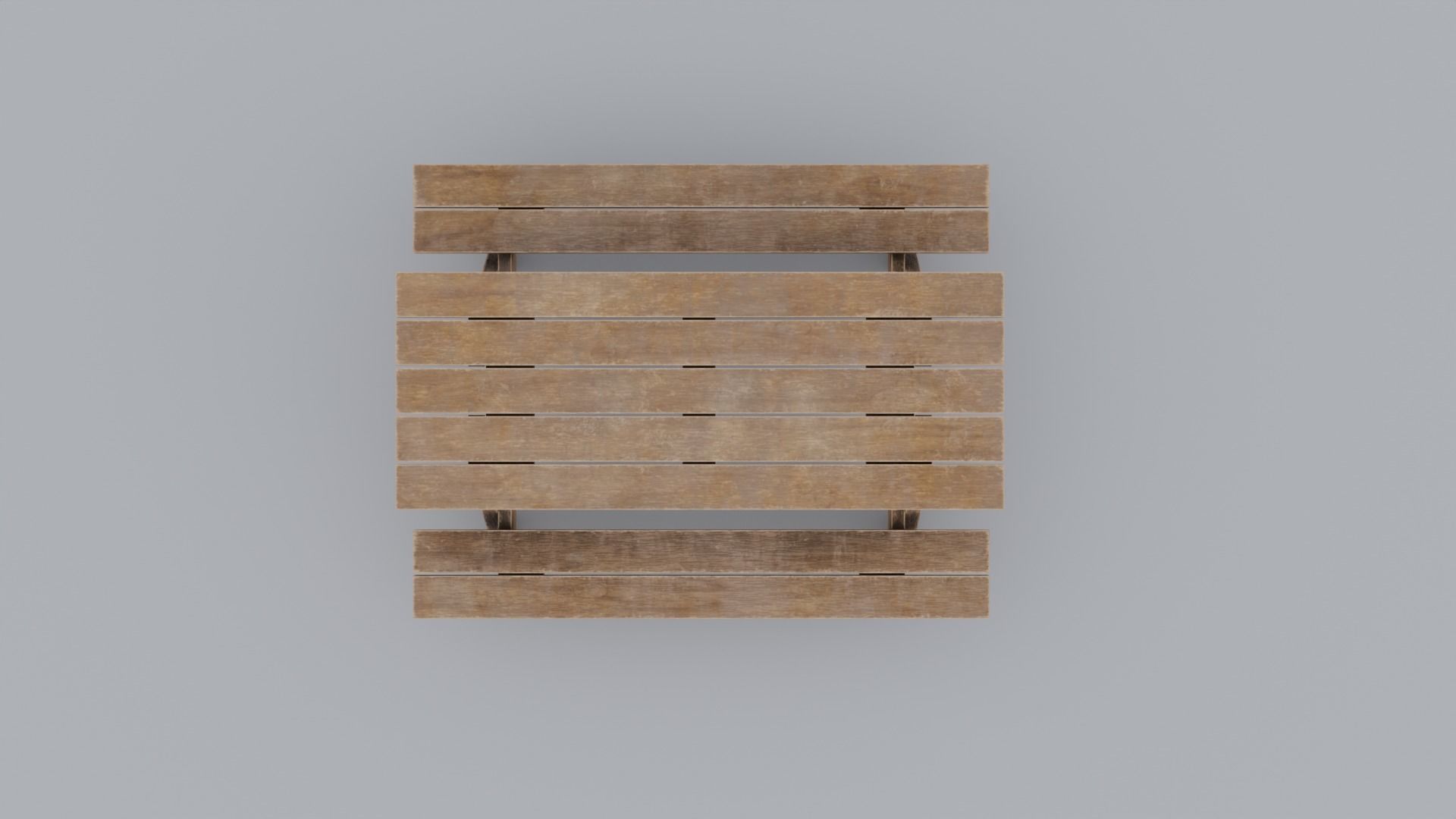 Picnic Table Low-poly 3D model_3