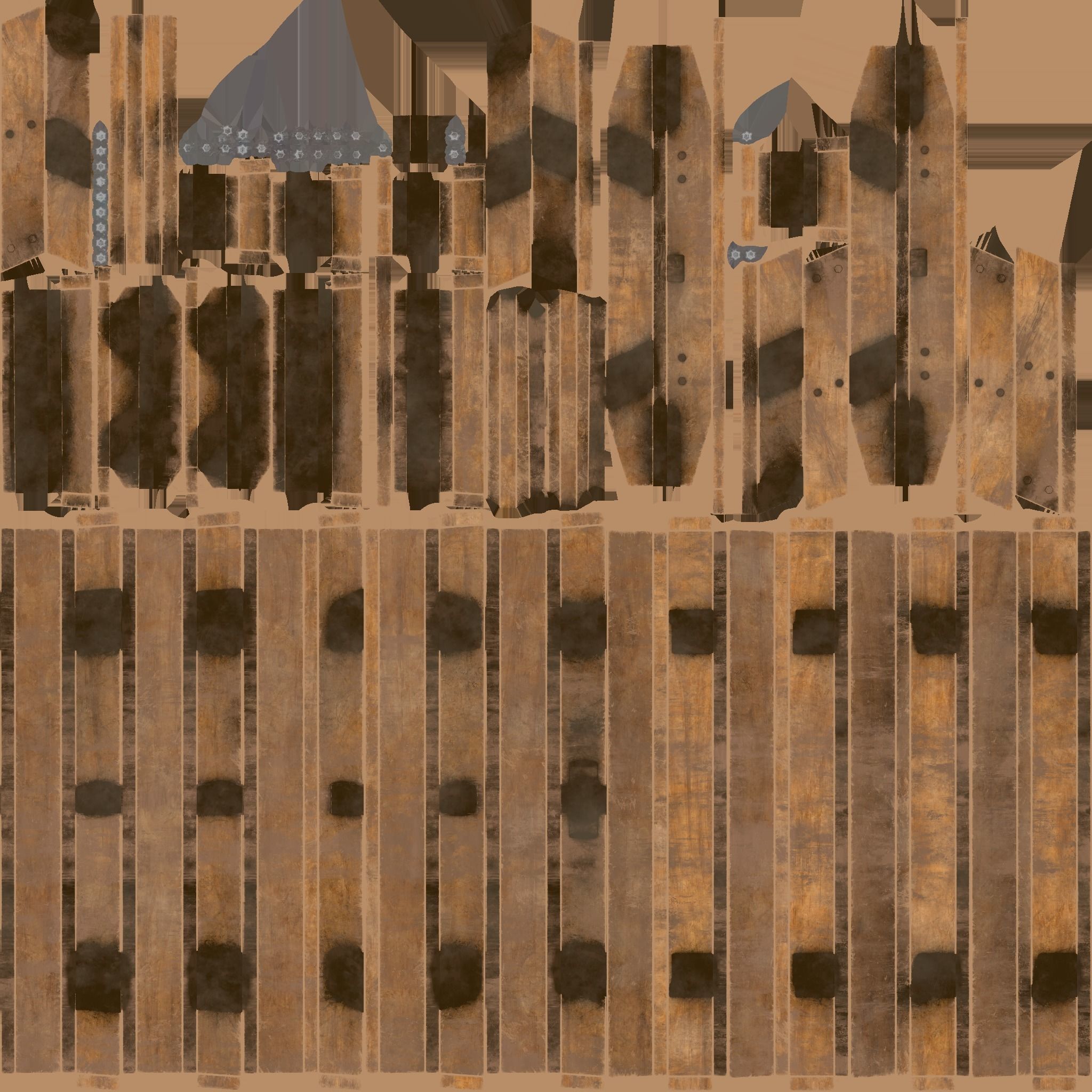 Picnic Table Low-poly 3D model_5