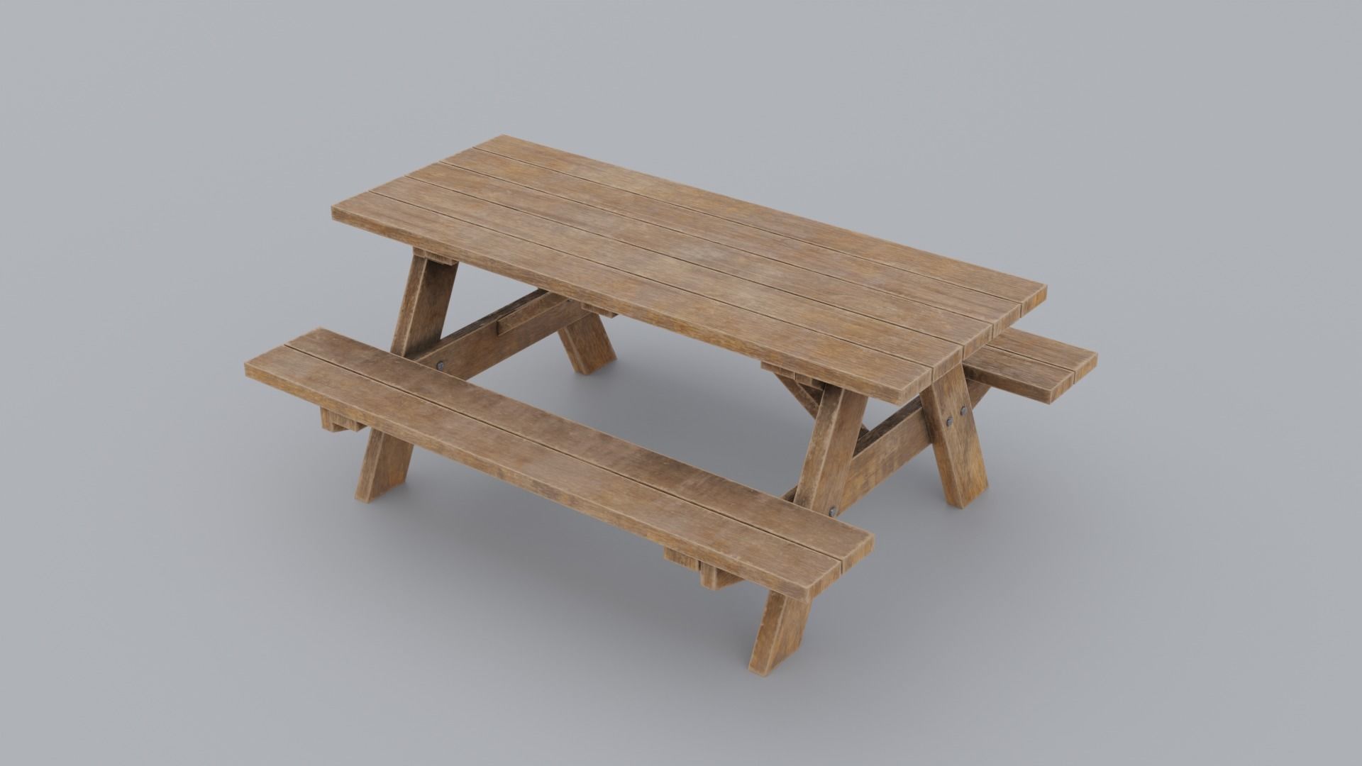 Picnic Table Low-poly 3D model_1