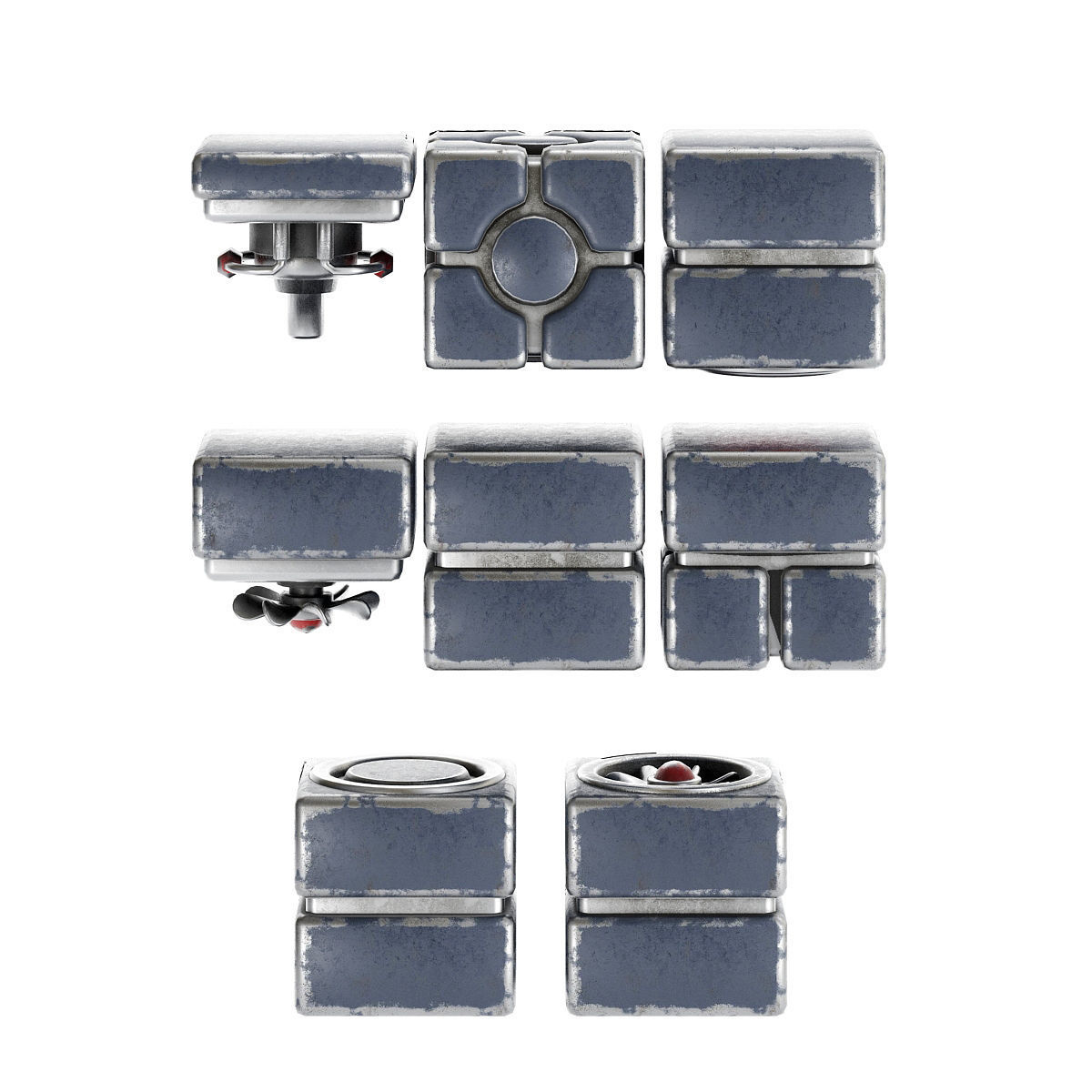 stylized level modular platformer pack Low-poly 3D model_7