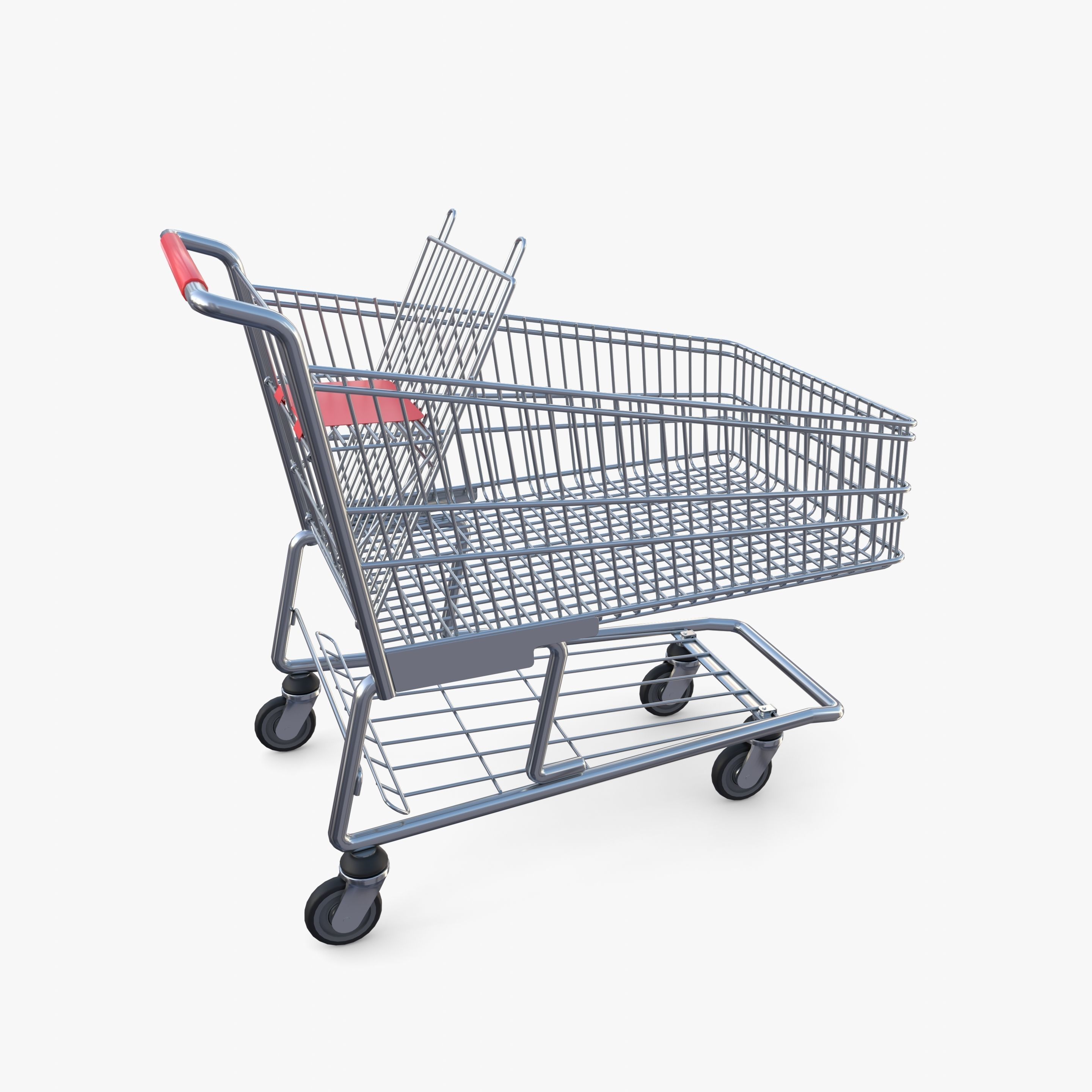 Shopping cart v7 Low-poly 3D model_6