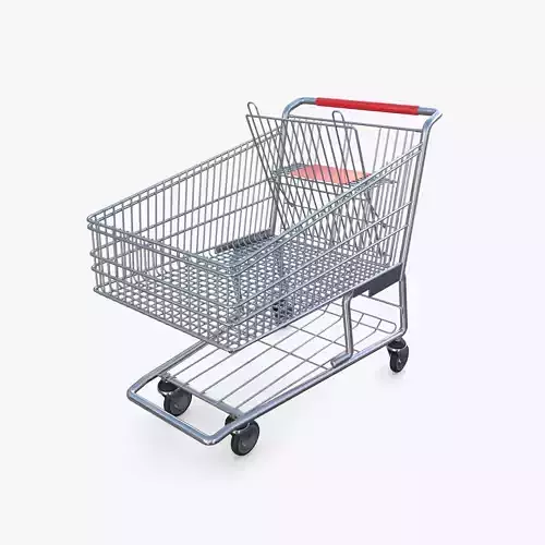 Shopping cart v7 Low-poly 3D model