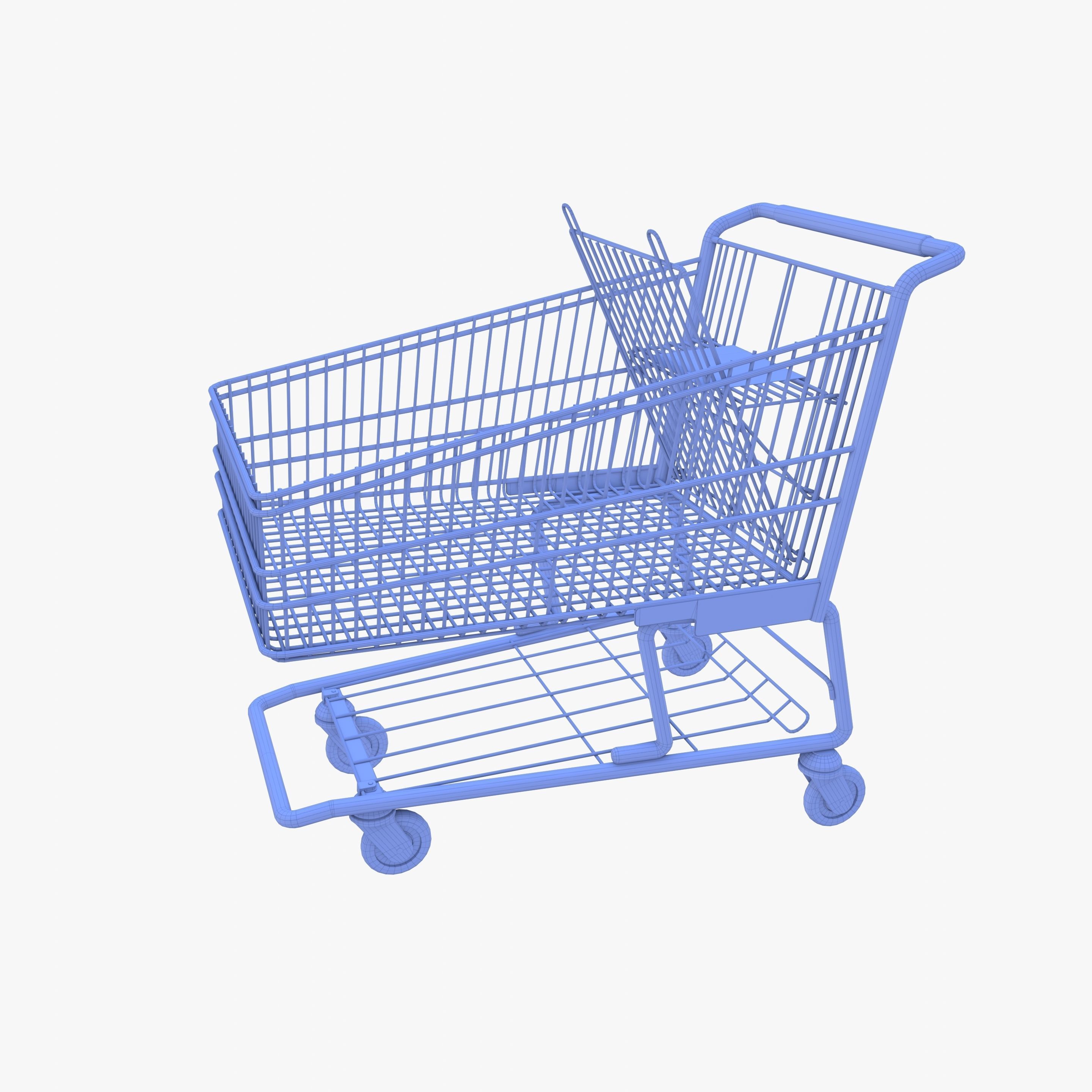 Shopping cart v7 Low-poly 3D model_14
