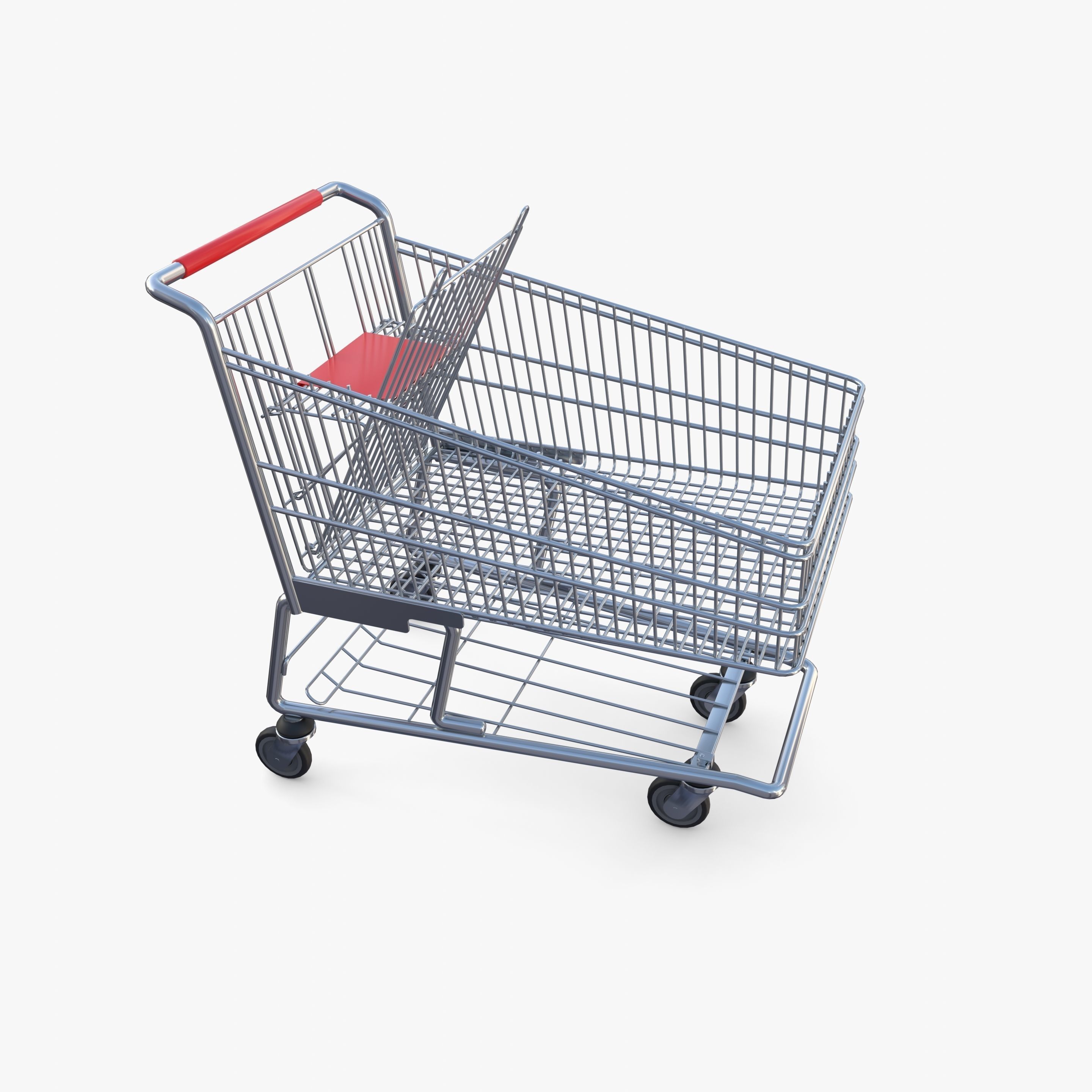 Shopping cart v7 Low-poly 3D model_10