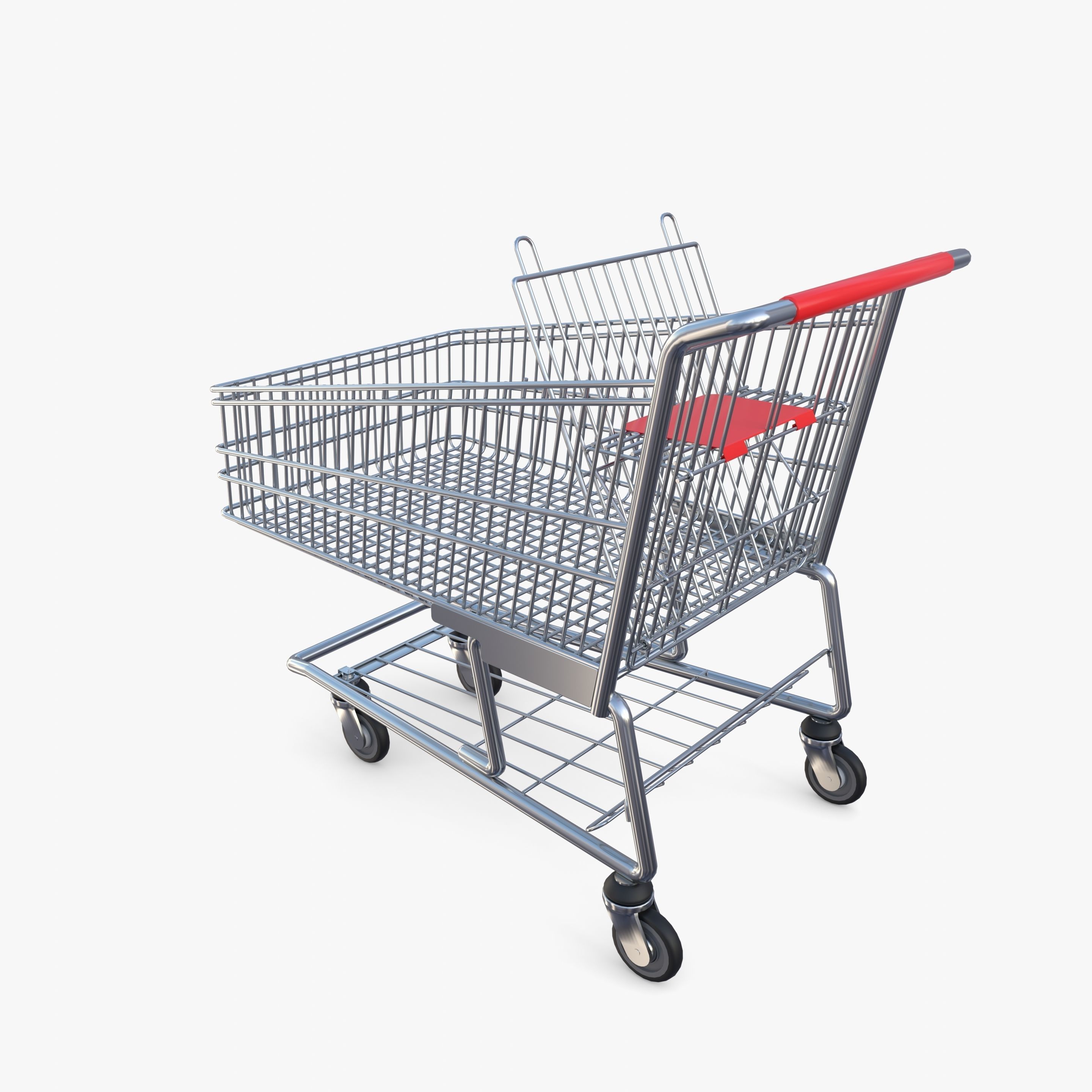 Shopping cart v7 Low-poly 3D model_3