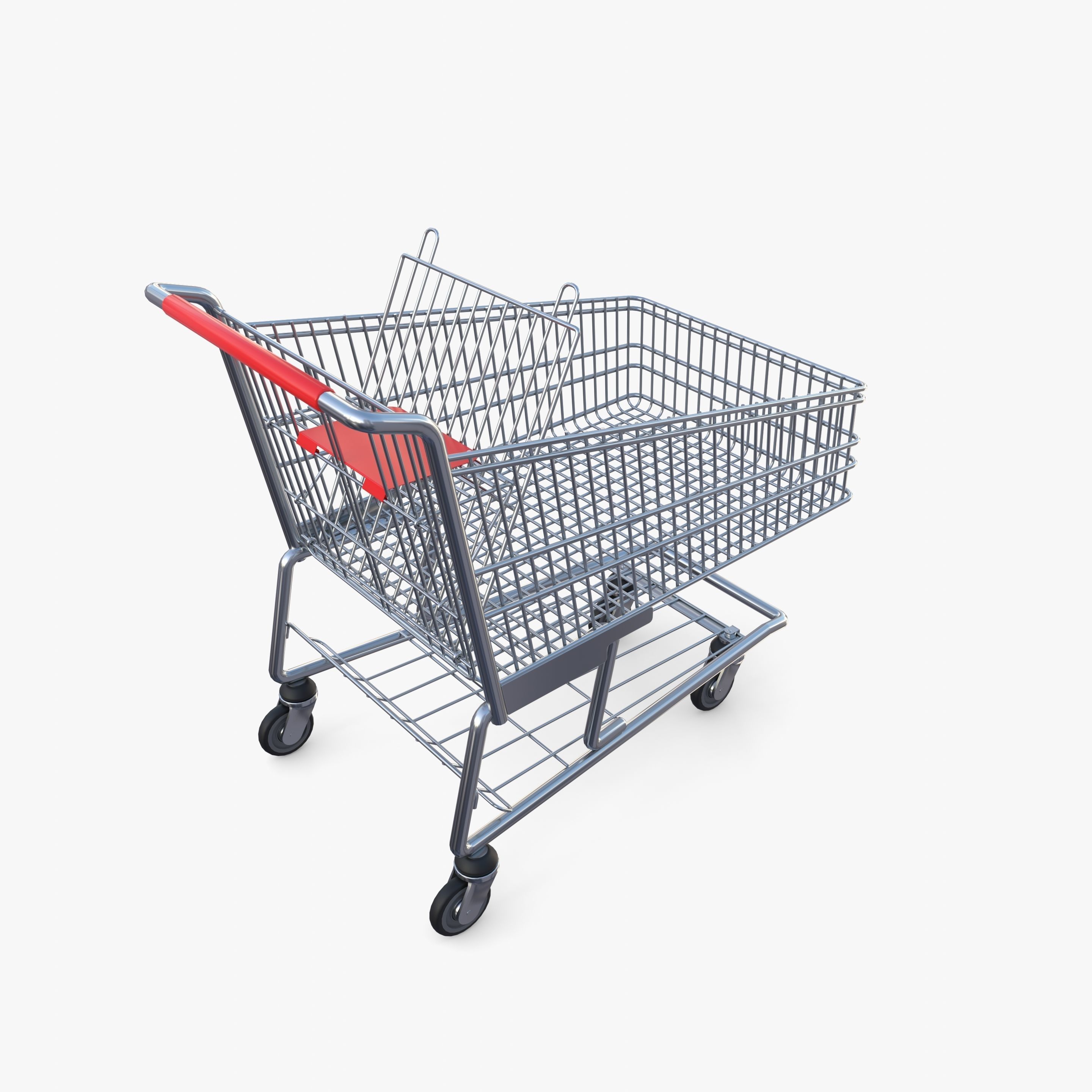 Shopping cart v7 Low-poly 3D model_9