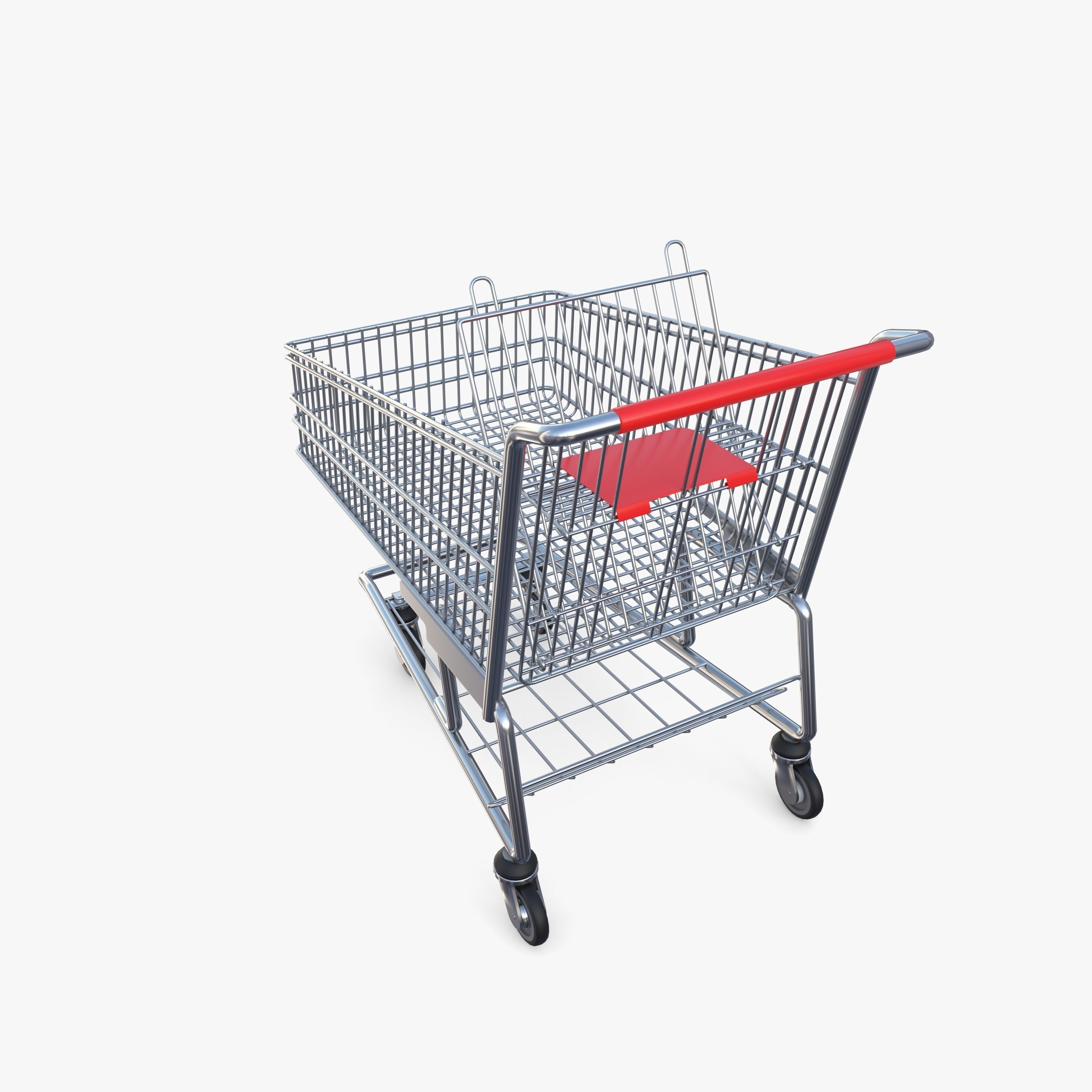 Shopping cart v7 Low-poly 3D model_8