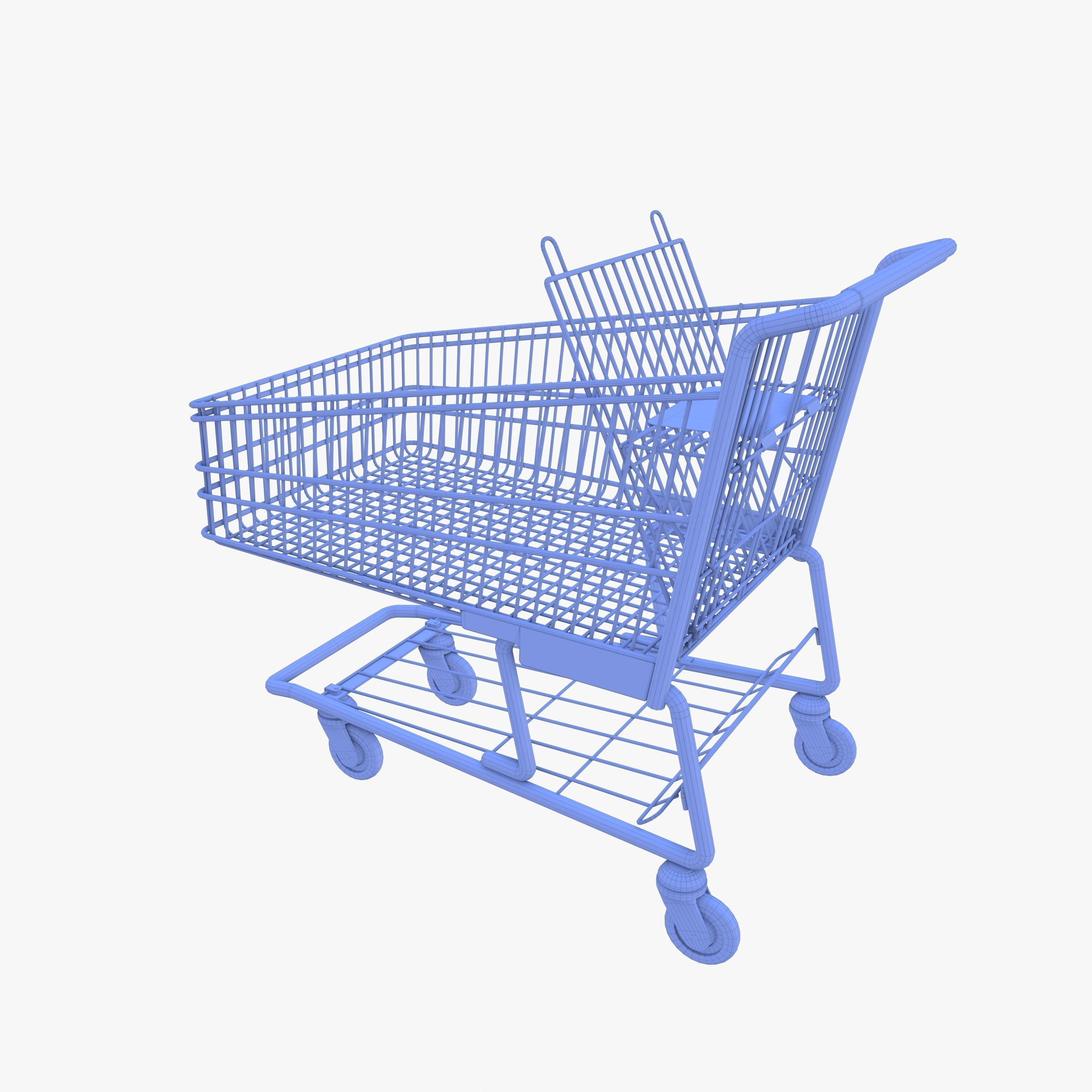 Shopping cart v7 Low-poly 3D model_15
