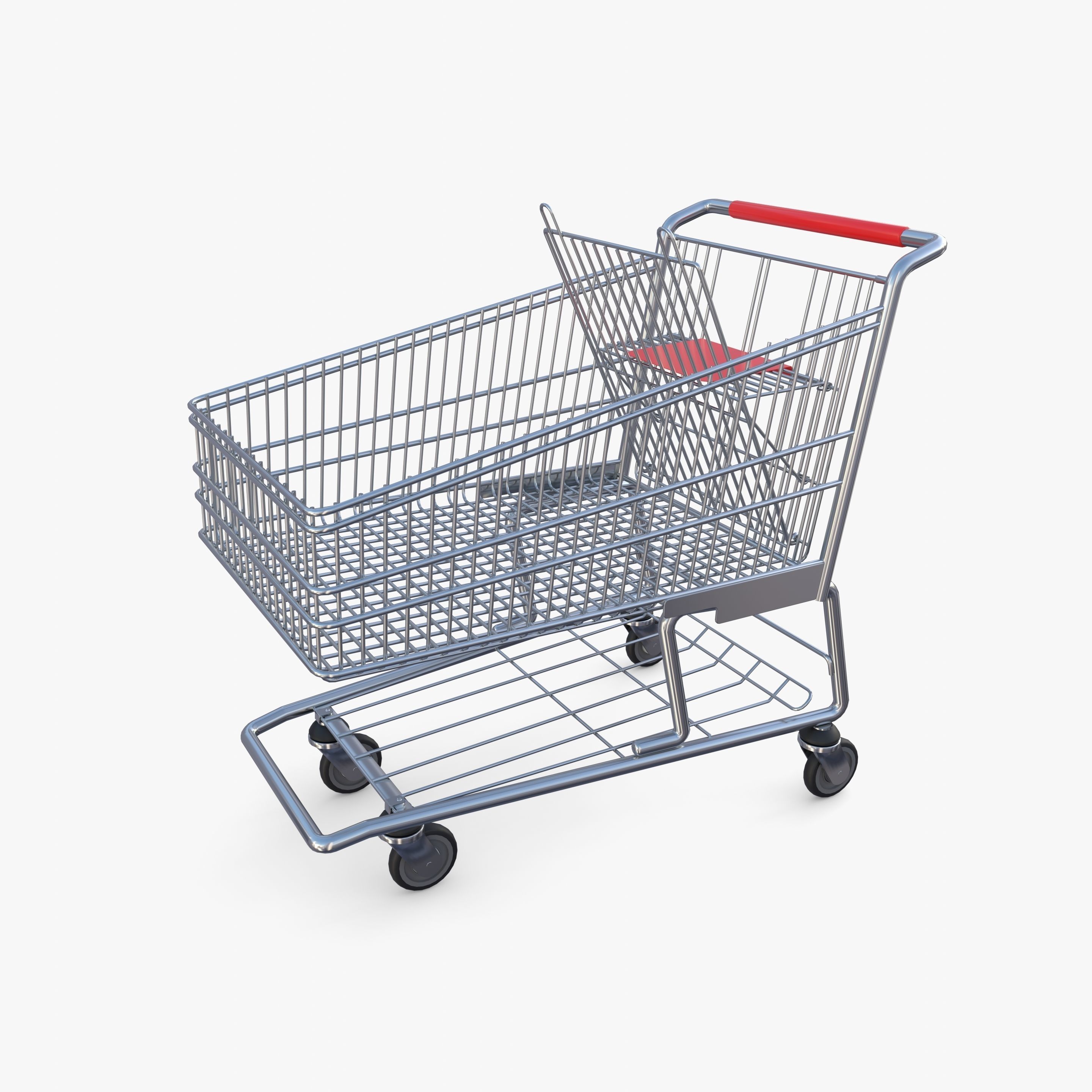 Shopping cart v7 Low-poly 3D model_1