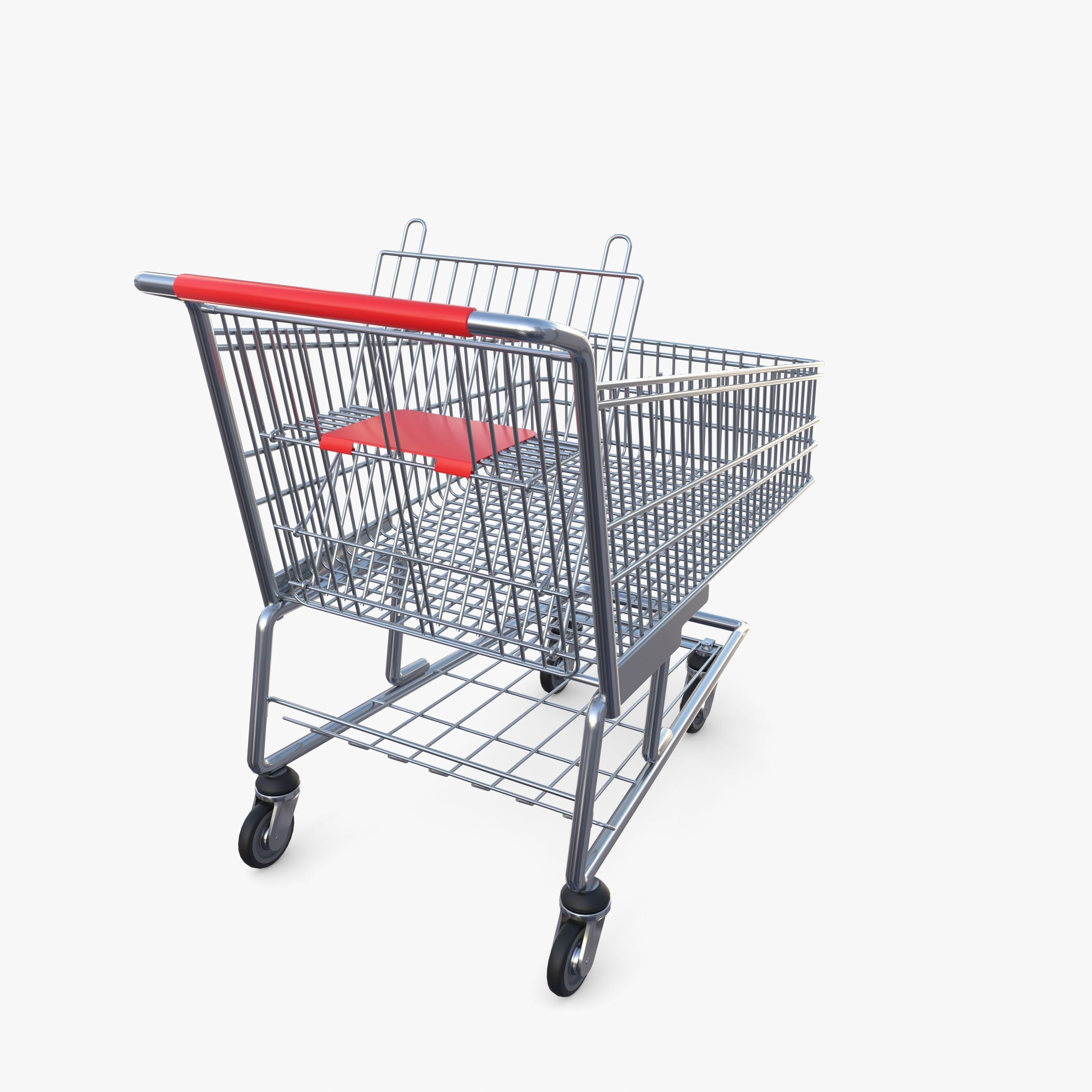 Shopping cart v7 Low-poly 3D model_5