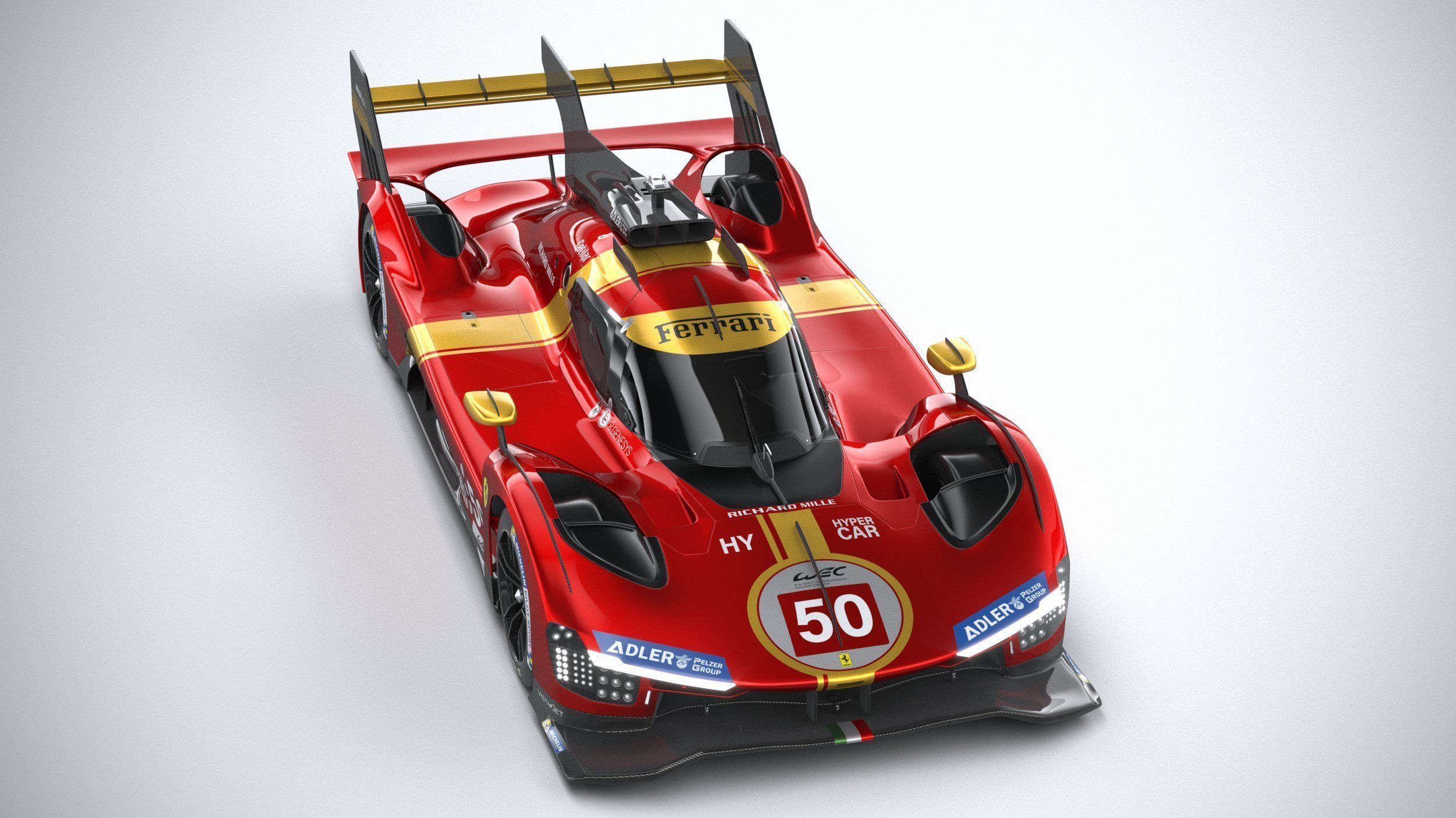 Ferrari 499P Racecar 2023 3D model_12