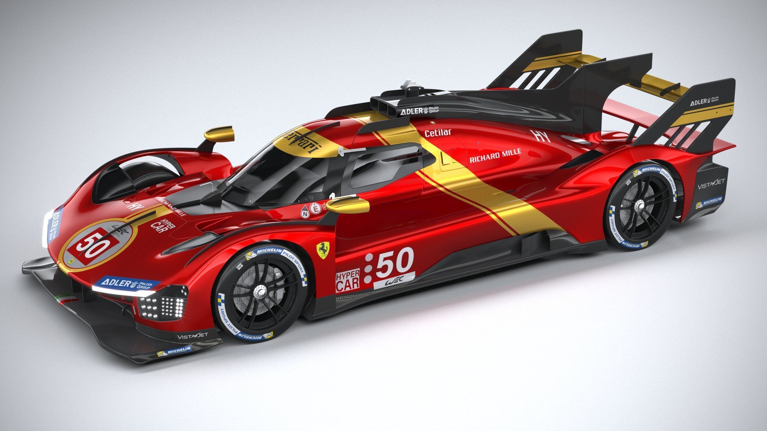 Ferrari 499P Racecar 2023 3D model_7