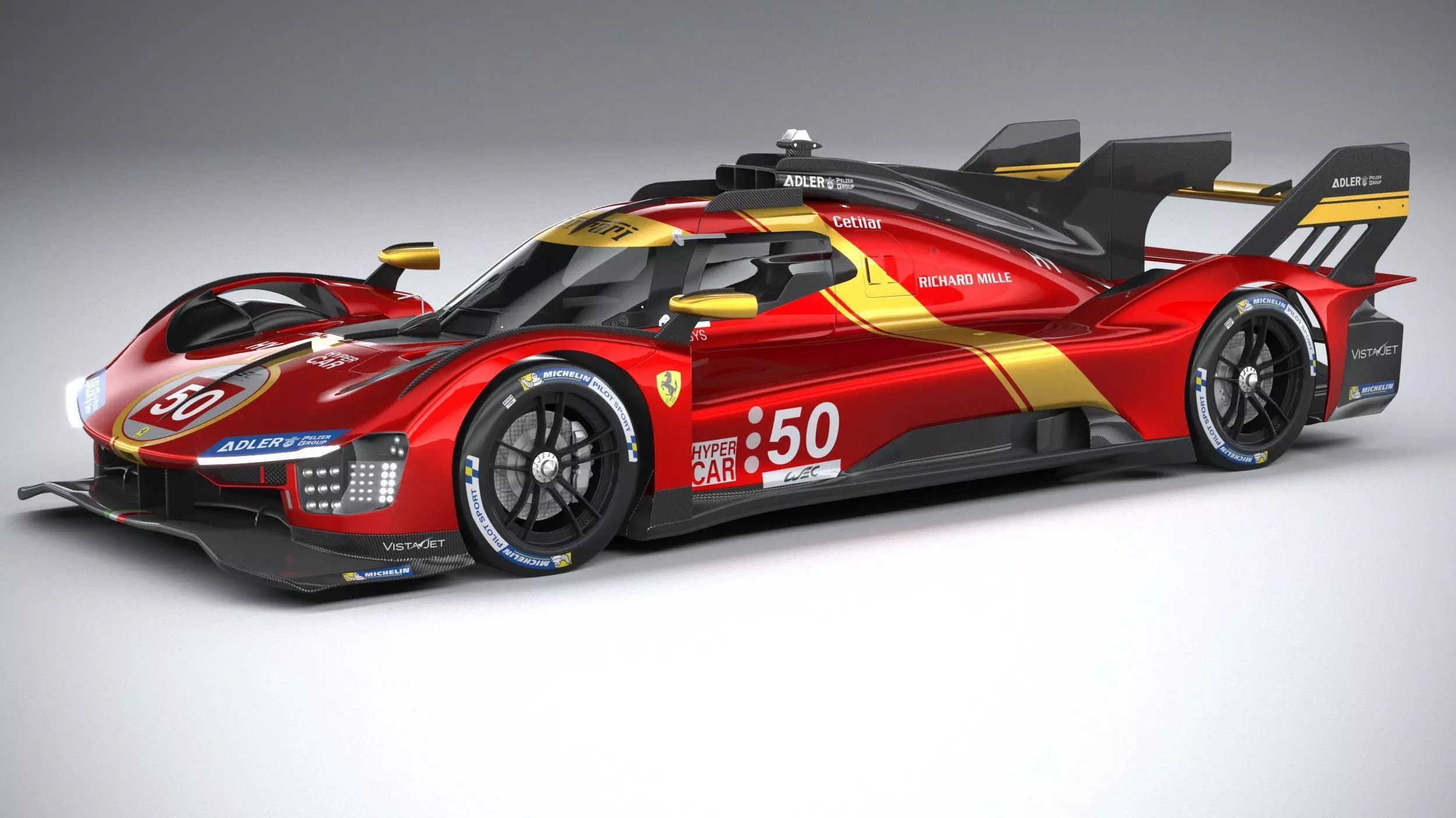 Ferrari 499P Racecar 2023 3D model_0