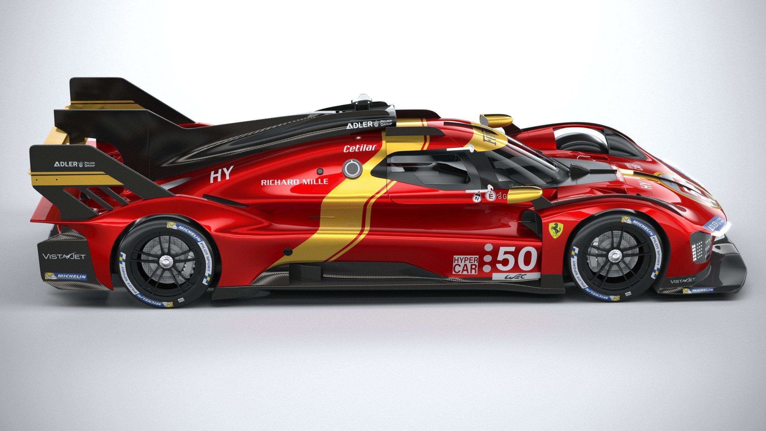 Ferrari 499P Racecar 2023 3D model_11